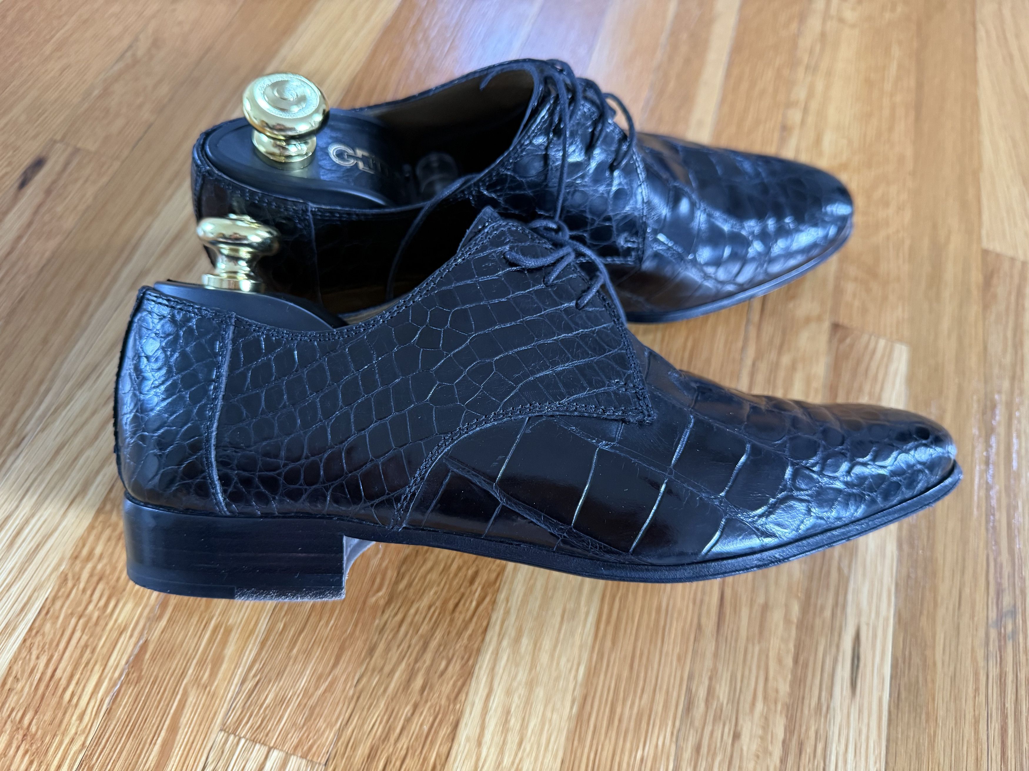Zilli ZILLI Men's Crocodile Leather Derby Shoes Size US 7 / EU 40 - 4 Thumbnail
