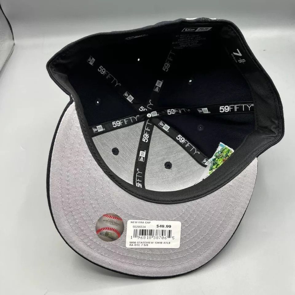 New Era Atlanta Braves Hat Men 7 5/8 59Fifty New Era Fitted Cap Size ONE SIZE - 6 Thumbnail