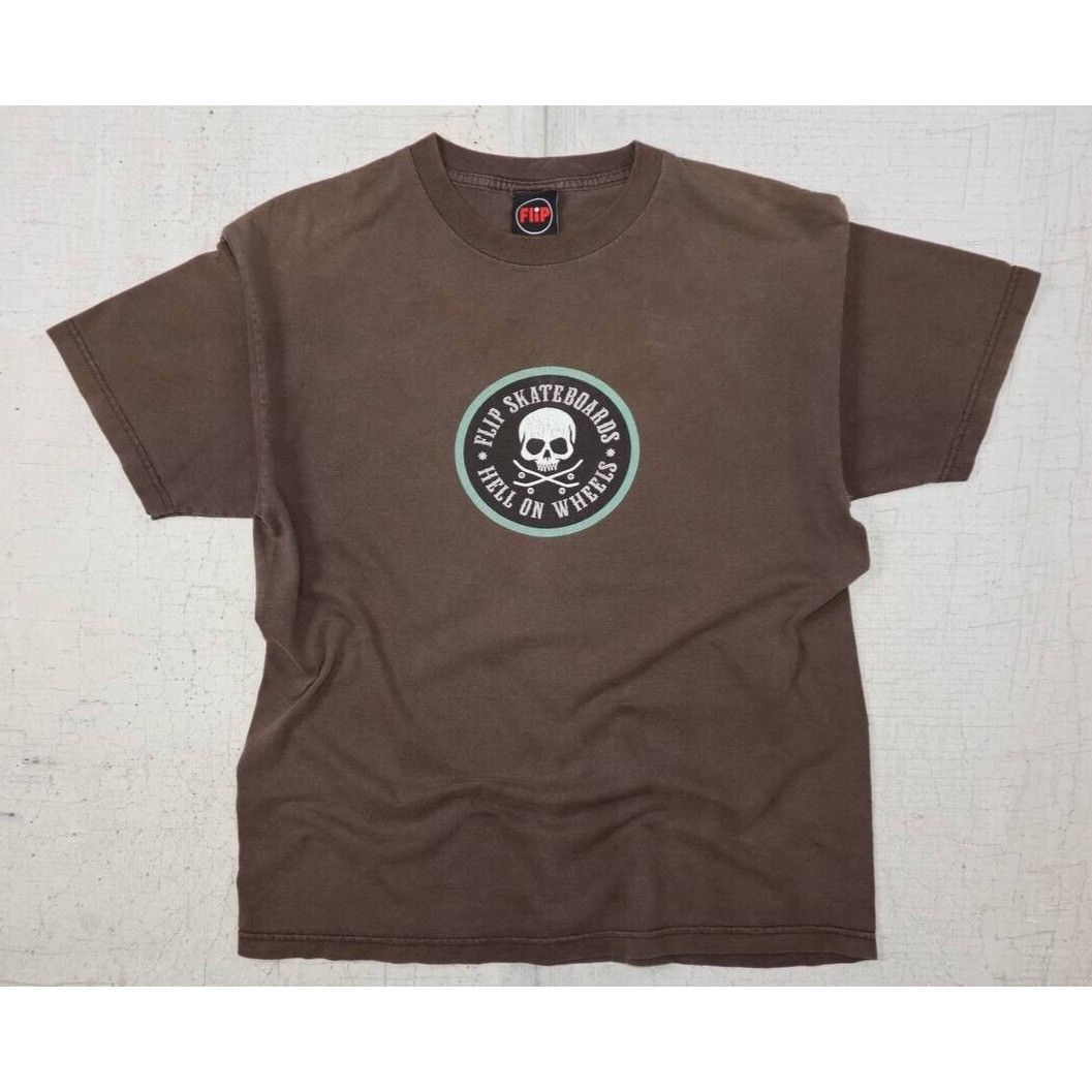 Vintage Vintage 90s Flip Skateboards Hell On Wheels Skate Skull L Size US L / EU 52-54 / 3 - 1 Thumbnail