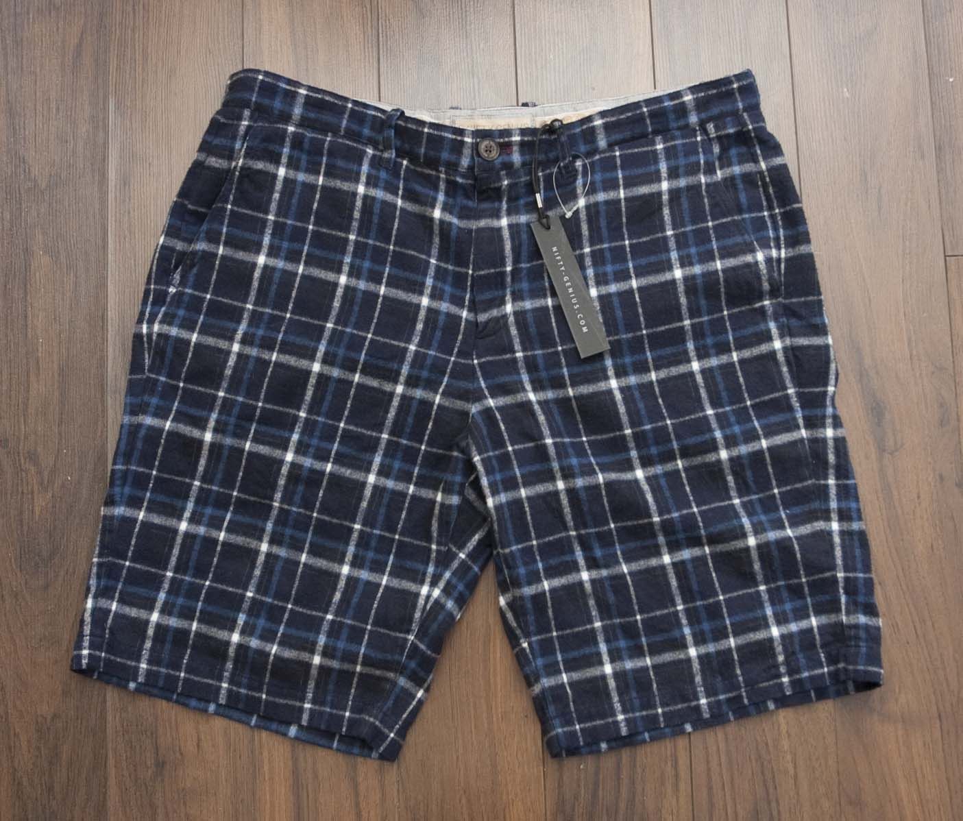 Other New Nifty Genius Short Size 34 Flannel Blue Plaid Size US 34 / EU 50 - 1 Thumbnail