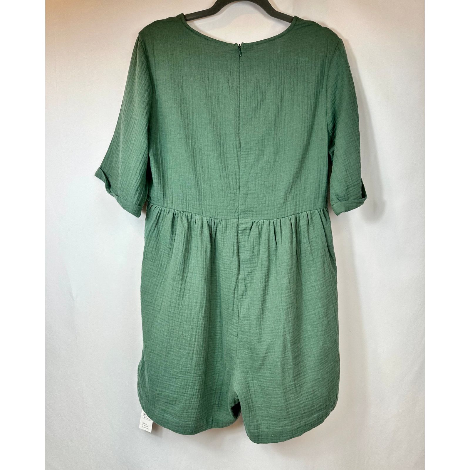 Other Cupshe Romper V Neck Wide Leg Pockets Beach Green L Size 32" / US 10 / IT 46 - 13 Thumbnail