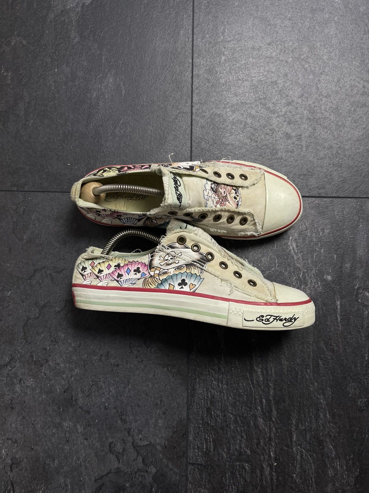 Christian Audigier × Ed Hardy × Vintage Vintage Ed Hardy Tattoo Print Sneakers Size US 7 / IT 37 - 1 Thumbnail