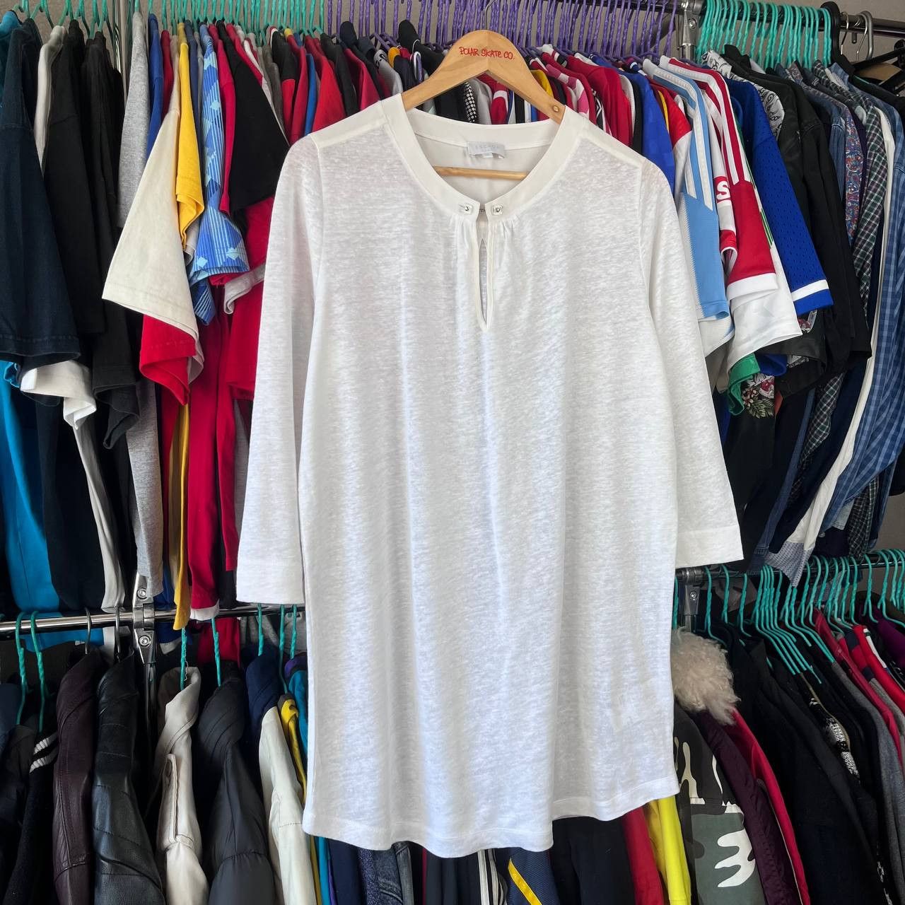 Escada Sport ESCADA Sport Linen/Silk White Blouse Top Shirt Size M Size M / US 6-8 / IT 42-44 - 2 Thumbnail