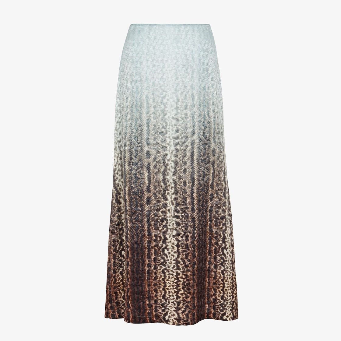 Fendi o1s1wg110925 Skirt in Brown/Light Blue Size 26" / US 2 / IT 38 - 2 Thumbnail
