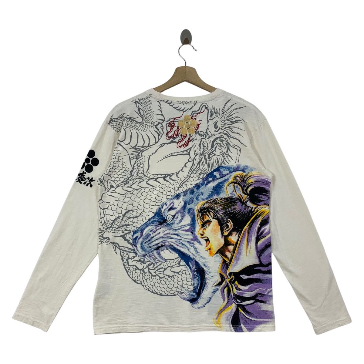 Japanese Brand Vintage BULLET NOISE dragon overprint sukajan longsleeve tee Size US M / EU 48-50 / 2 - 1 Thumbnail