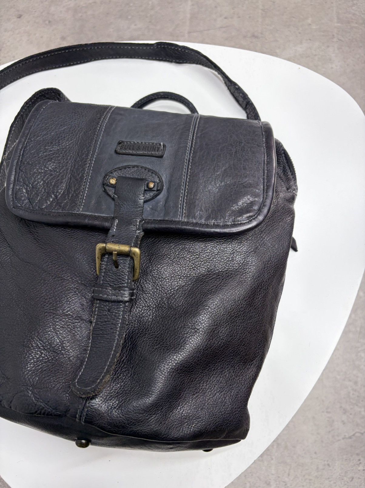 KMRii Vintage Leather Backpack Shoulder Bag 2Way Y2K Distressed Size ONE SIZE - 4 Thumbnail