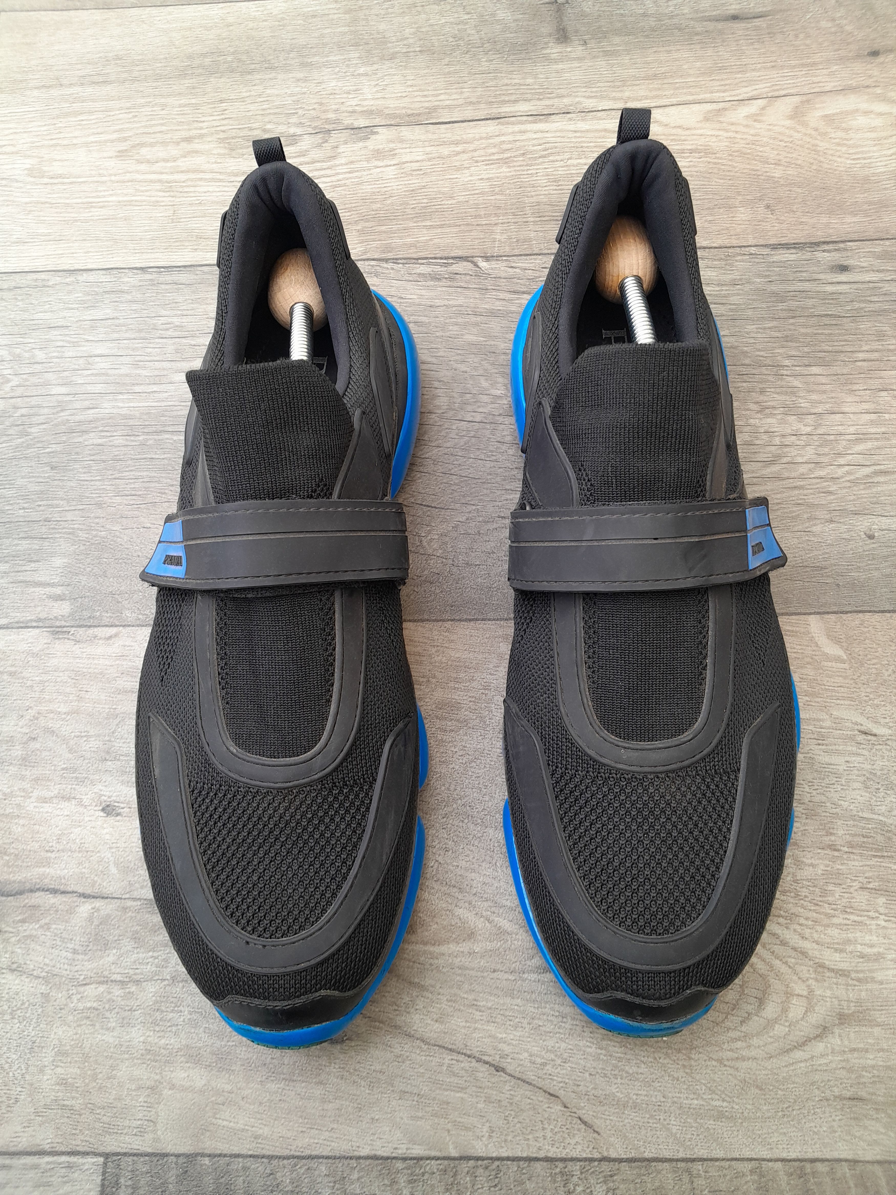 Pre-owned Prada Cloudbust 'black Voyage Blue' Knit Trainer Shoes