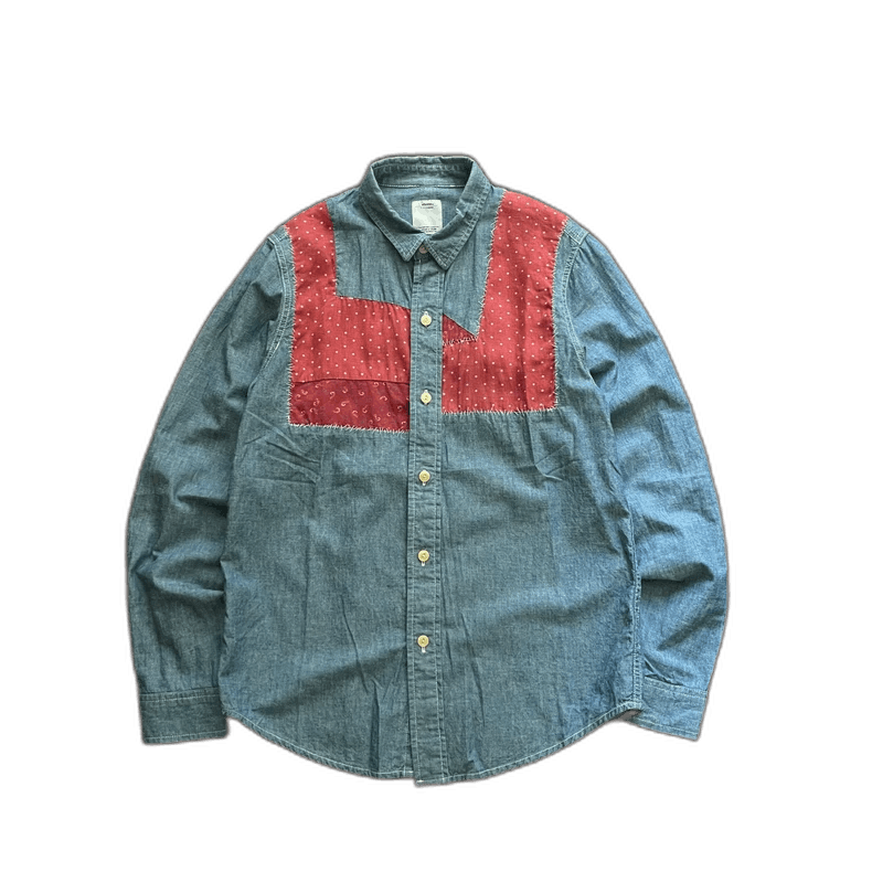 Visvim Visvim Granger Shirt Chambray with Patchwork Size US S / EU 44-46 / 1 - 1 Thumbnail