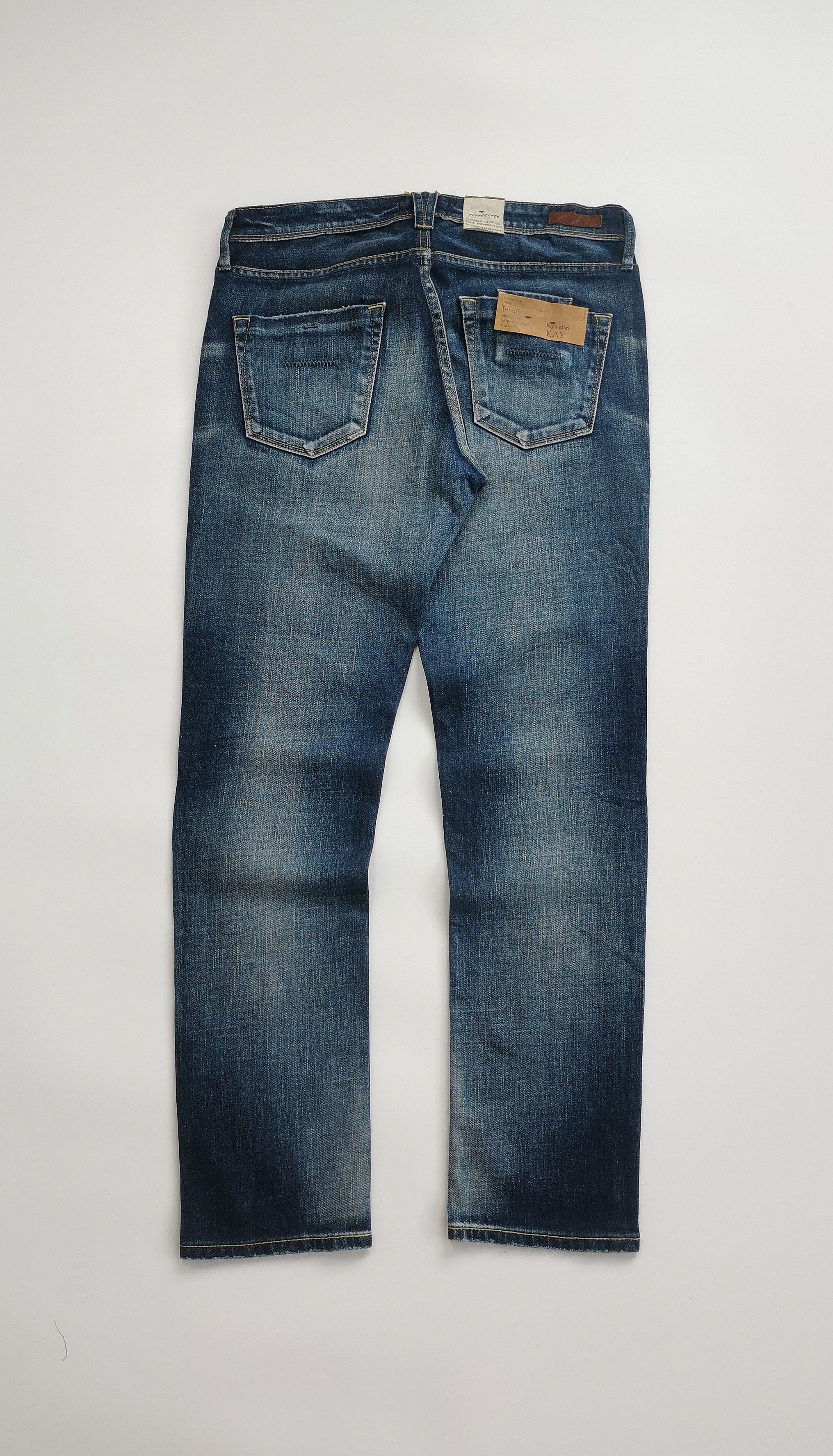 Kapital Yanuk "Dino Rule" Distressed Slim Straight Denim Jeans (NWT) Size US 31 - 2 Thumbnail