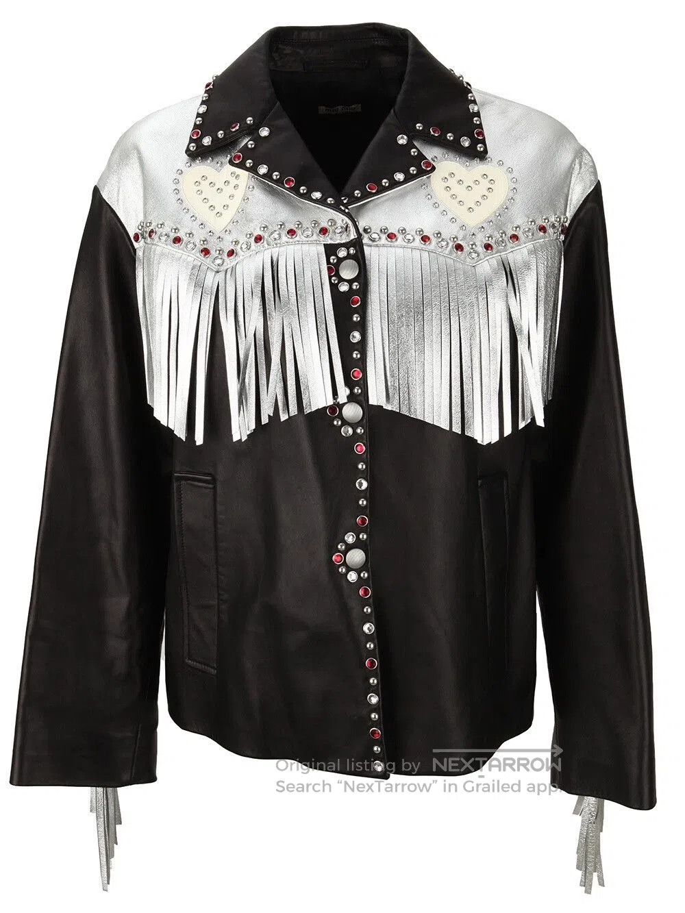 Miu Miu Miu Miu Handcrafted Beaded Leather Jacket. Size S / US 4 / IT 40 - 2 Thumbnail