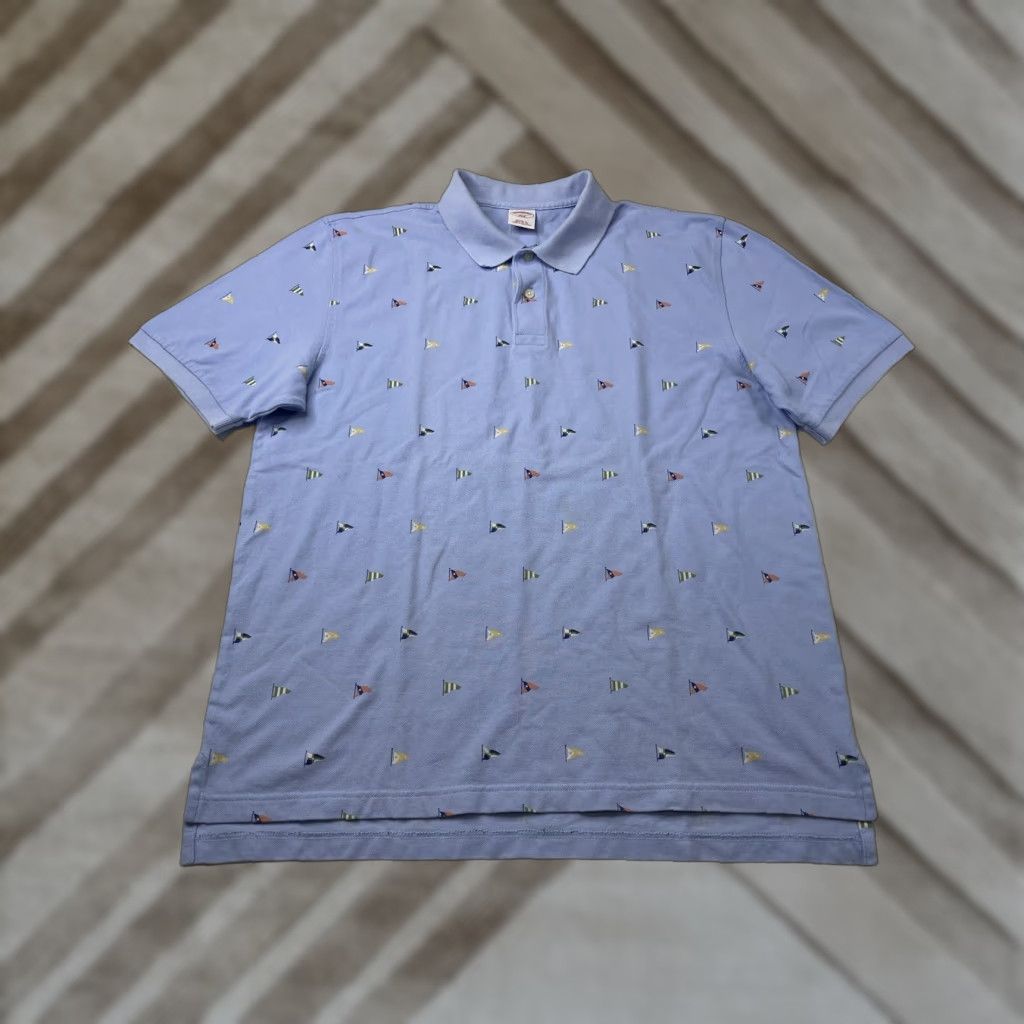 Brooks Brothers Brooks Brothers Polo Shirt Flag Print Nautical Classic Preppy Regular L Men Blue Cotton Knit Short Sleeve Collared Vintage No Size US L / EU 52-54 / 3 - 1 Thumbnail