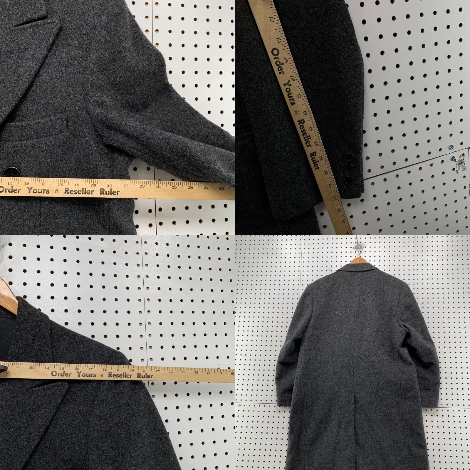 Doublet VINTAGE Adams Row Overcoat Mens 42S Gray 100% Virgin Wool Double Breasted Coat, Wool, Regular, 42, Gray, Vintage, Men Size US XS / EU 42 / 0 - 9 Thumbnail