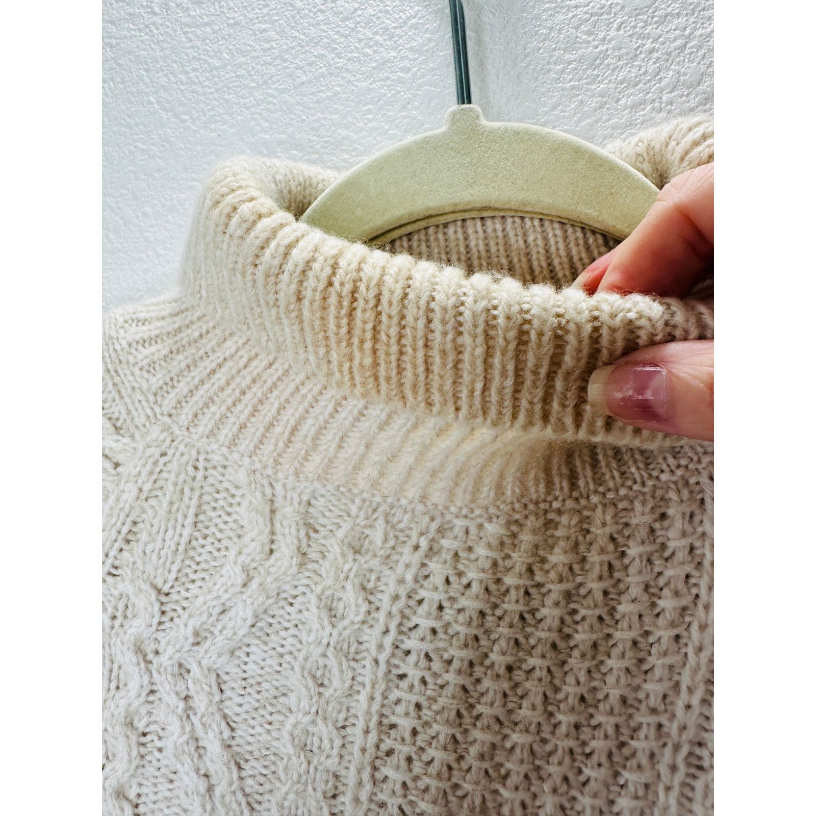 Vince Vince Cream Chunky Knit Long Sleeve Mock Neck Sweater L Size L / US 10 / IT 46 - 5 Thumbnail