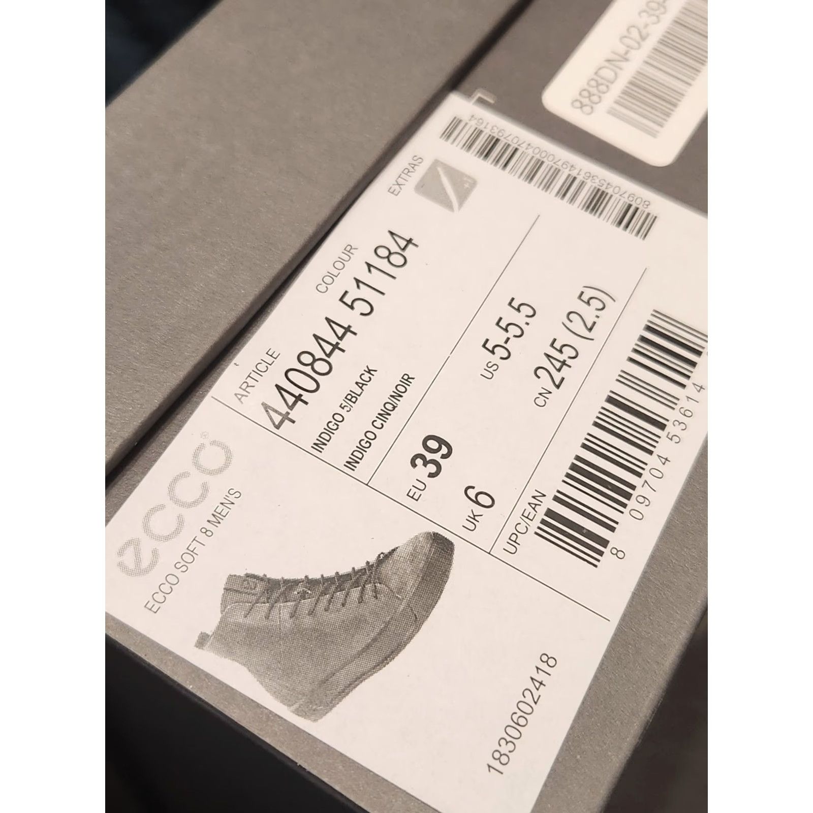 Ecco ECCO Sneaker High-Top Ecco Soft 8 Tie II Indigo Blue 5.5 US 39 EU Men Athletic Shoes Size US 6 / EU 39 - 5 Thumbnail