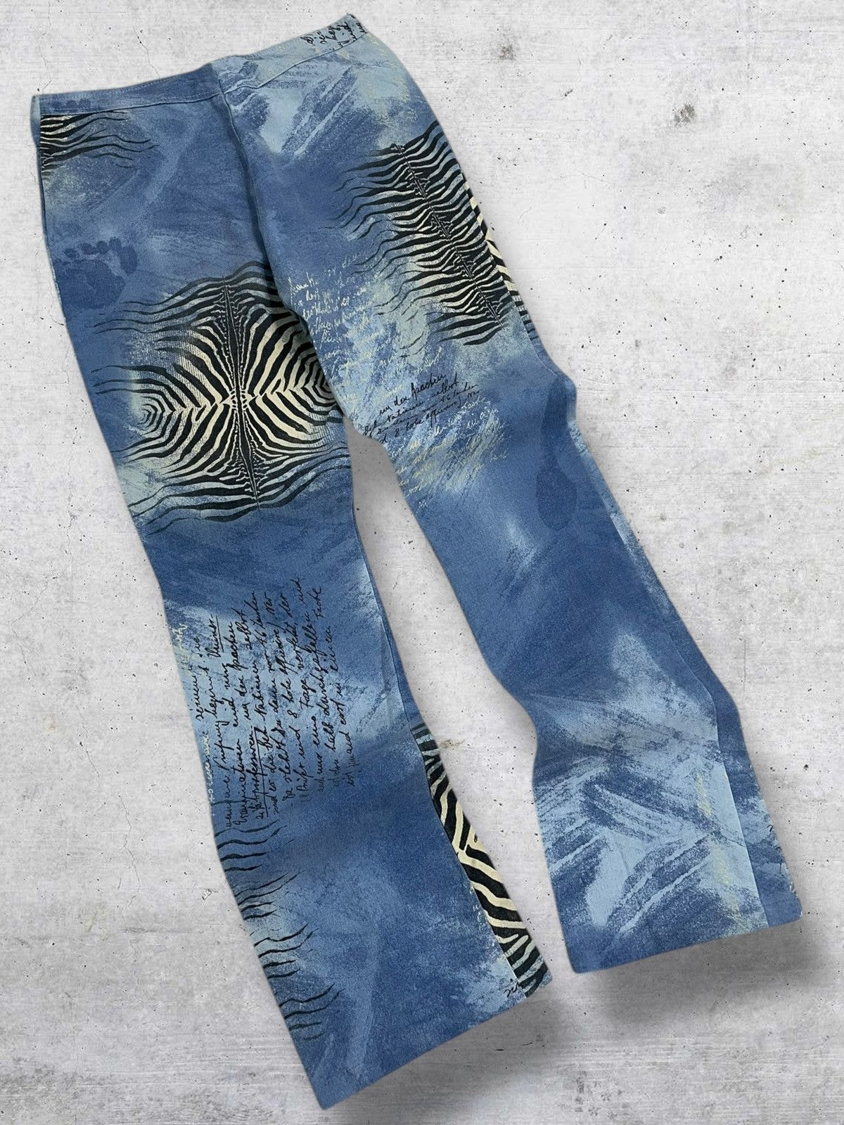 Vintage VINTAGE 80S OG ITALIAN DESIGNER POEM BLUE AQUARIUM ART PANT Size US 28 / EU 44 - 10 Thumbnail