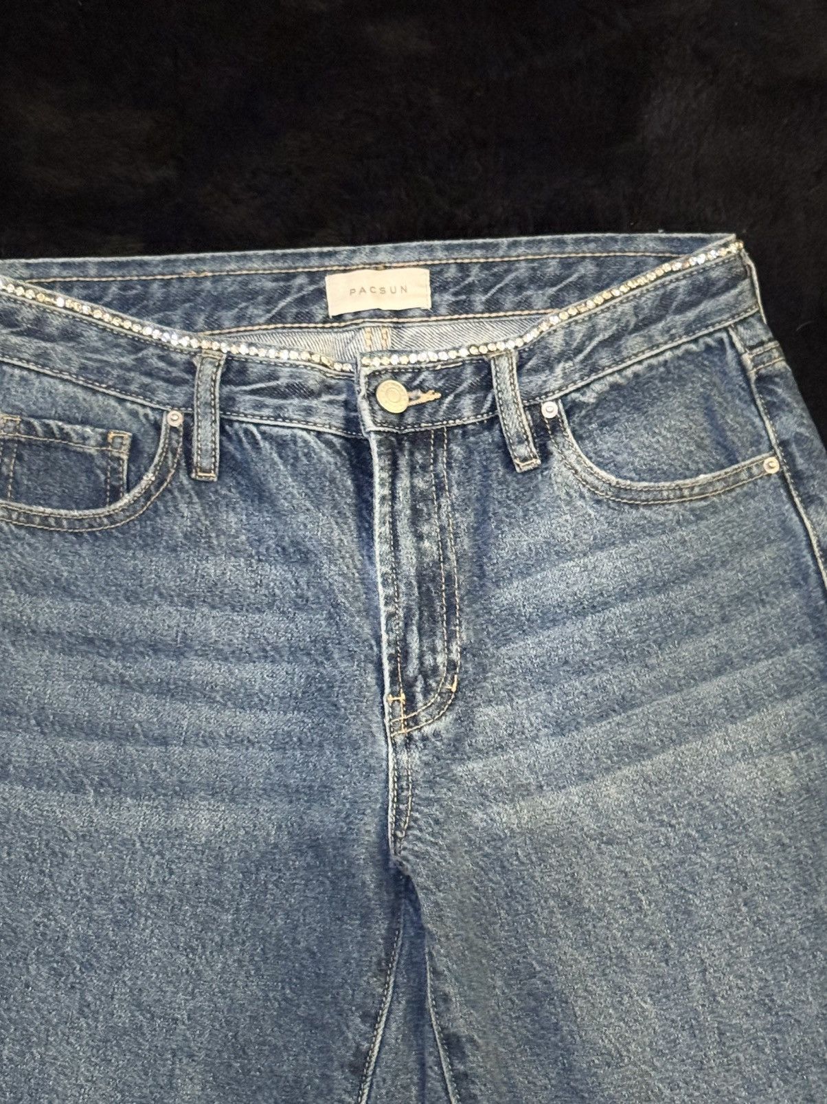 Pacsun PacSun Rhinestone Waistband 90s straight Jeans Size 26" / US 2 / IT 38 - 9 Thumbnail