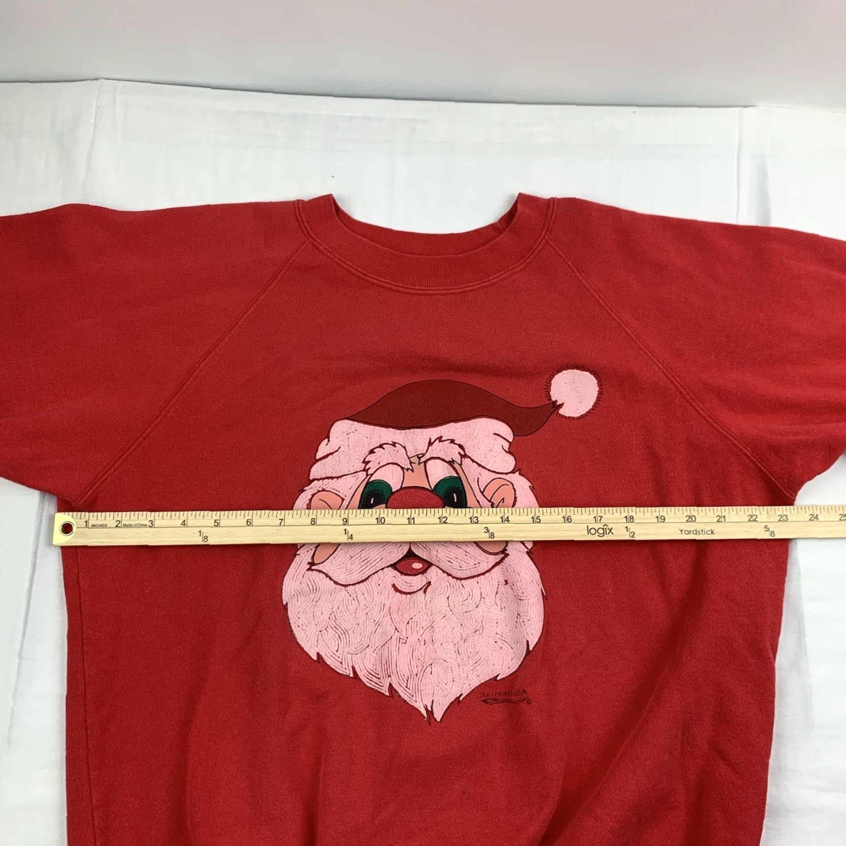 Vintage Vintage Santa Clause Sweatshirt Adult Large Red Christmas Holiday Big Face 90s Size US L / EU 52-54 / 3 - 7 Thumbnail