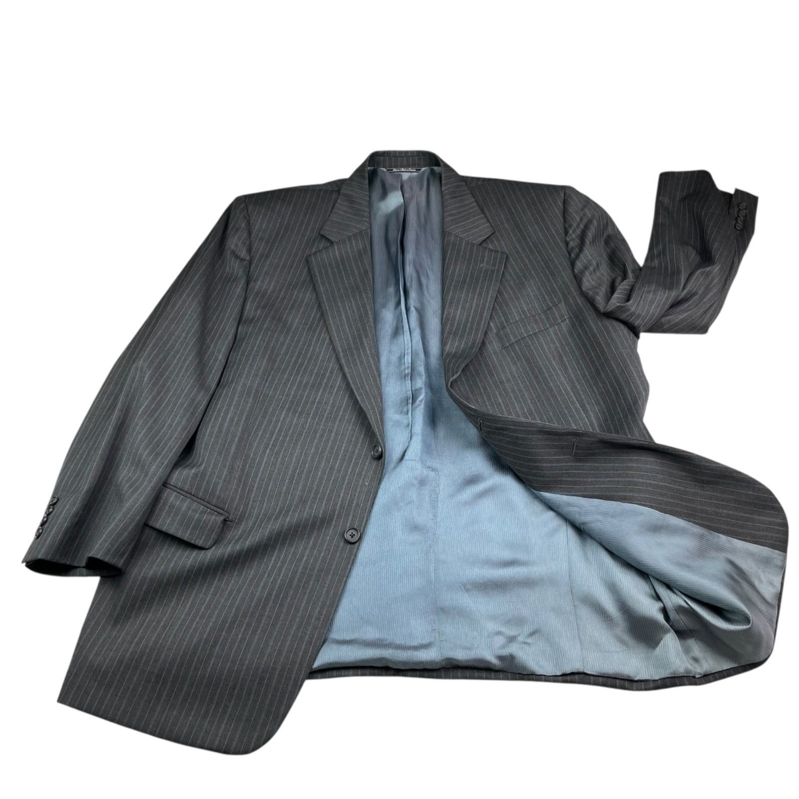 Jack Victor Jack Victor Men's Powell 100% Wool 2-Button Suit Gray Stripe Size 48R - 3 Thumbnail