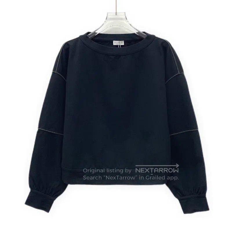 Brunello Cucinelli Brunello Cucinelli Black sequin-decorated cotton round-nec Size XS / US 0-2 / IT 36-38 - 1 Thumbnail