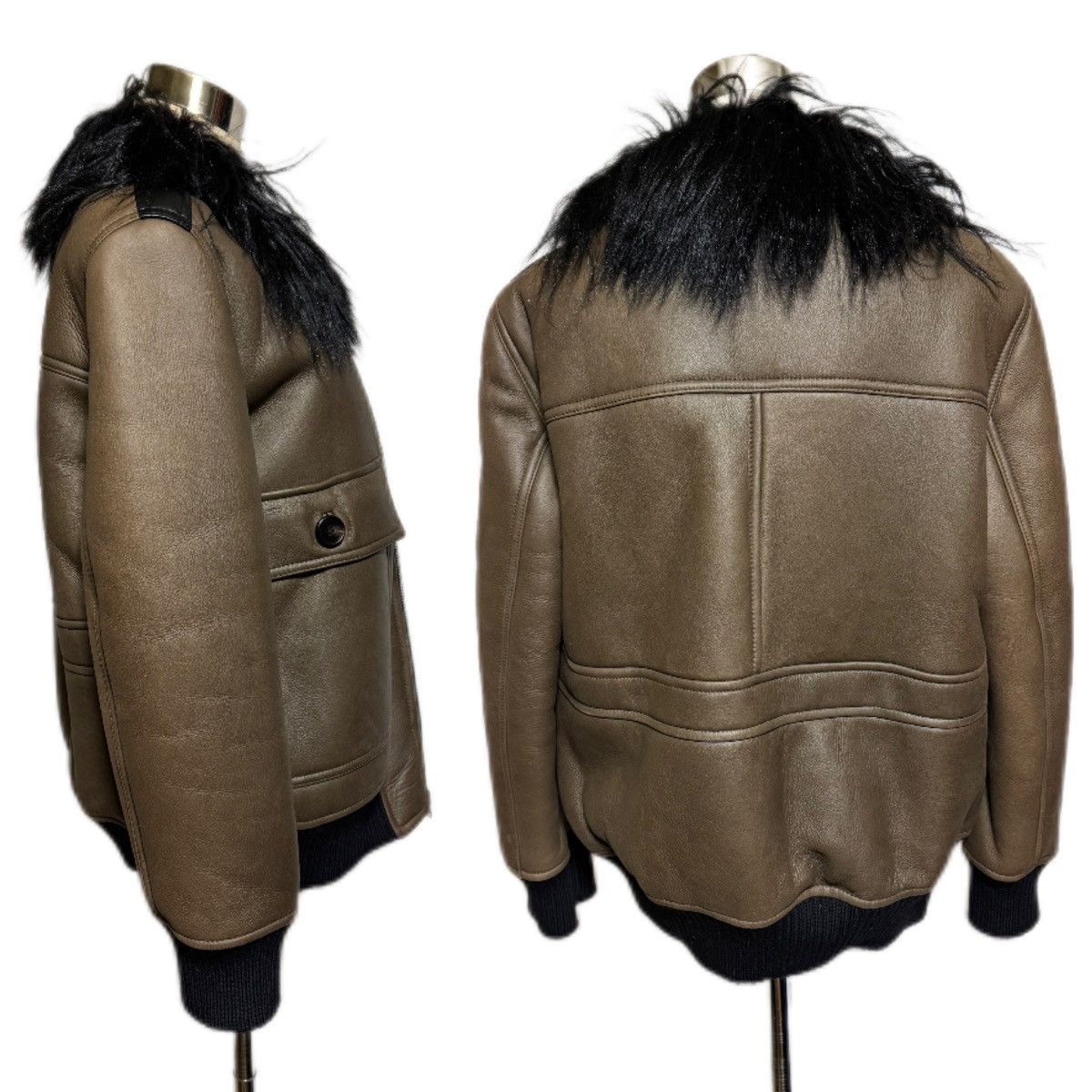 Marni Marni full fur lining leather blouson bomber jacket 42 olive Size M / US 6-8 / IT 42-44 - 12 Thumbnail