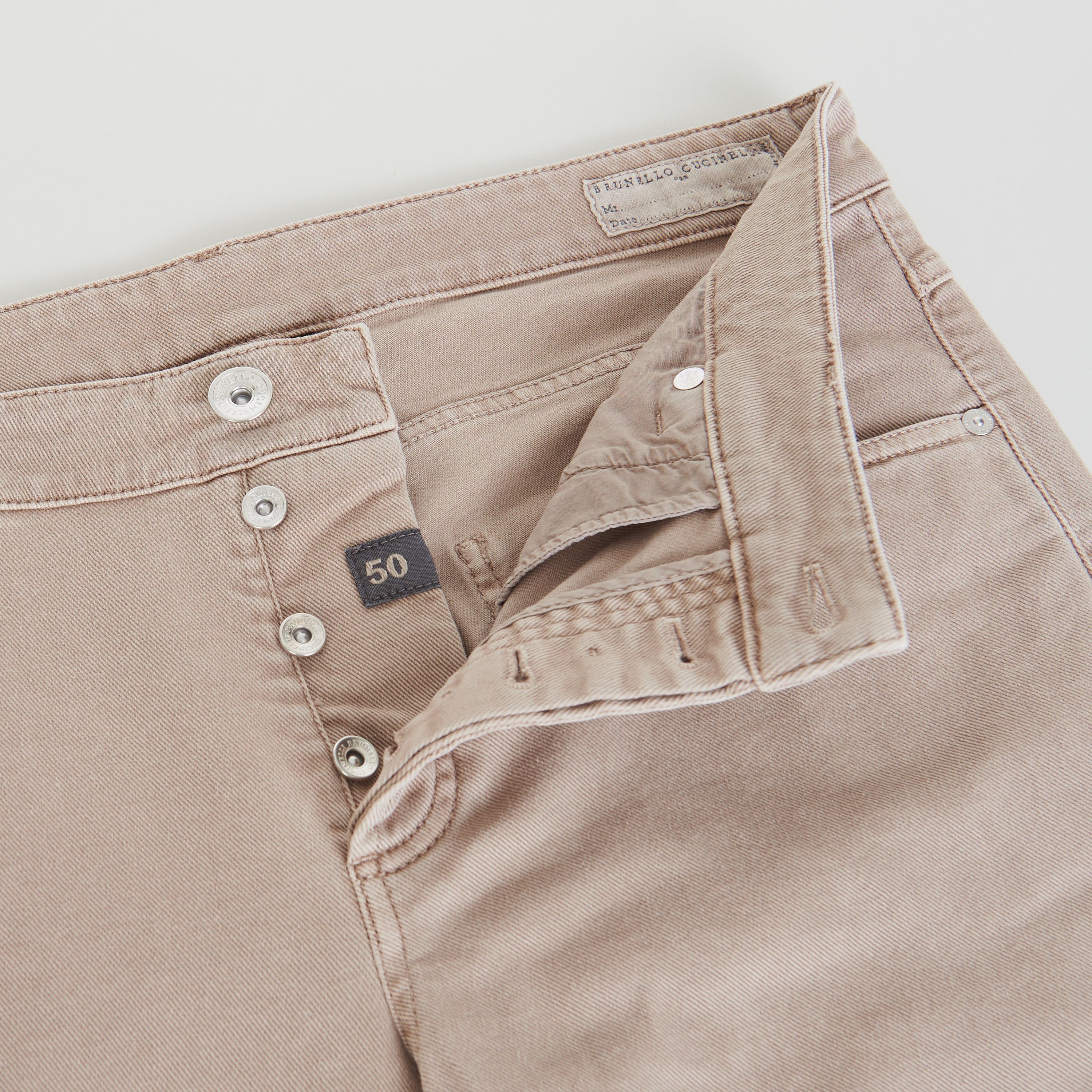 Brunello Cucinelli Light Brown Stretch Denim Trousers - Slim Fit, Five-Pocket Size US 40 / EU 56 - 10 Thumbnail