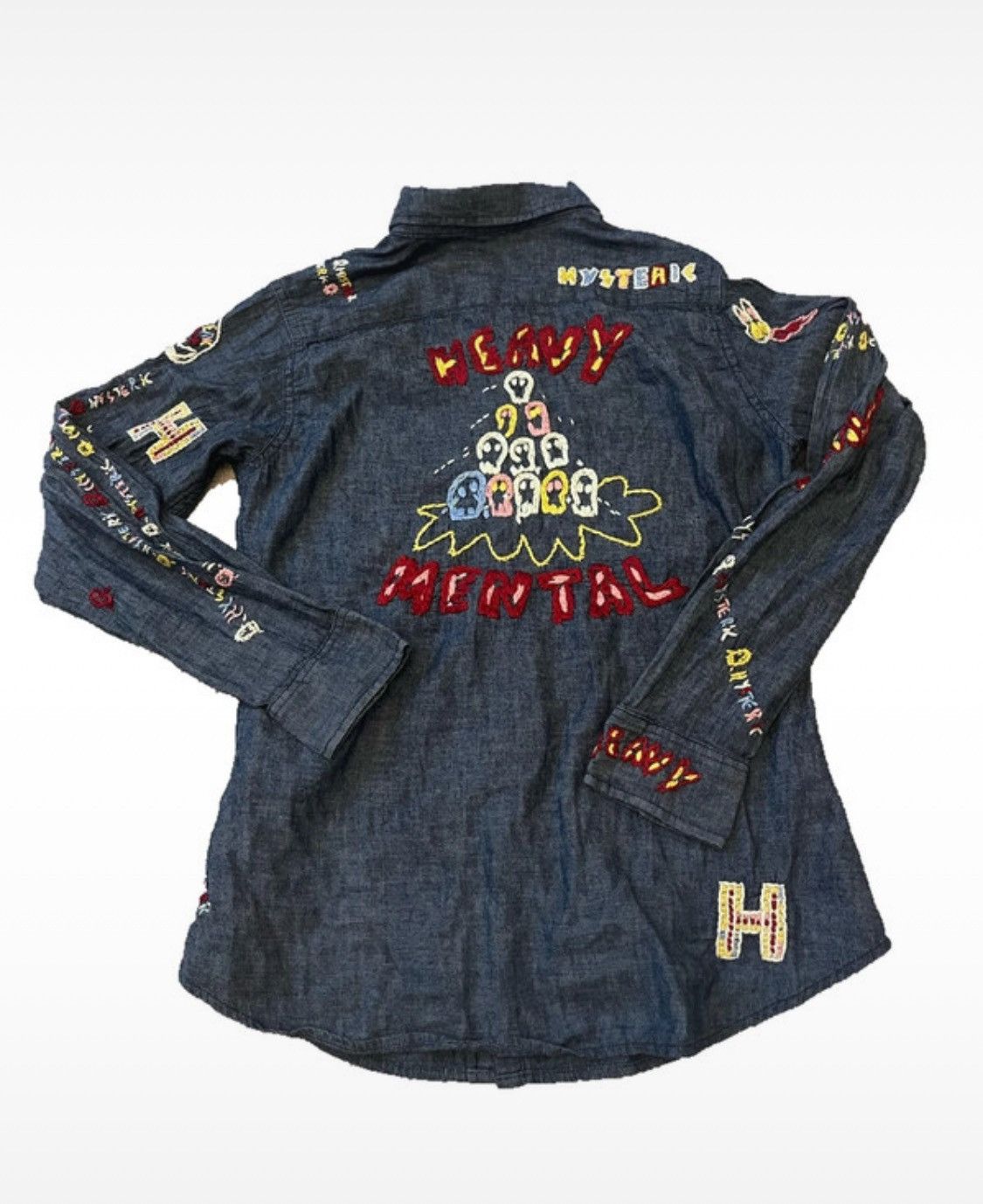 Hysteric Glamour Hysteric Glamour Rock Embroidered Bunny Denim Shirt Size ONE SIZE - 3 Thumbnail