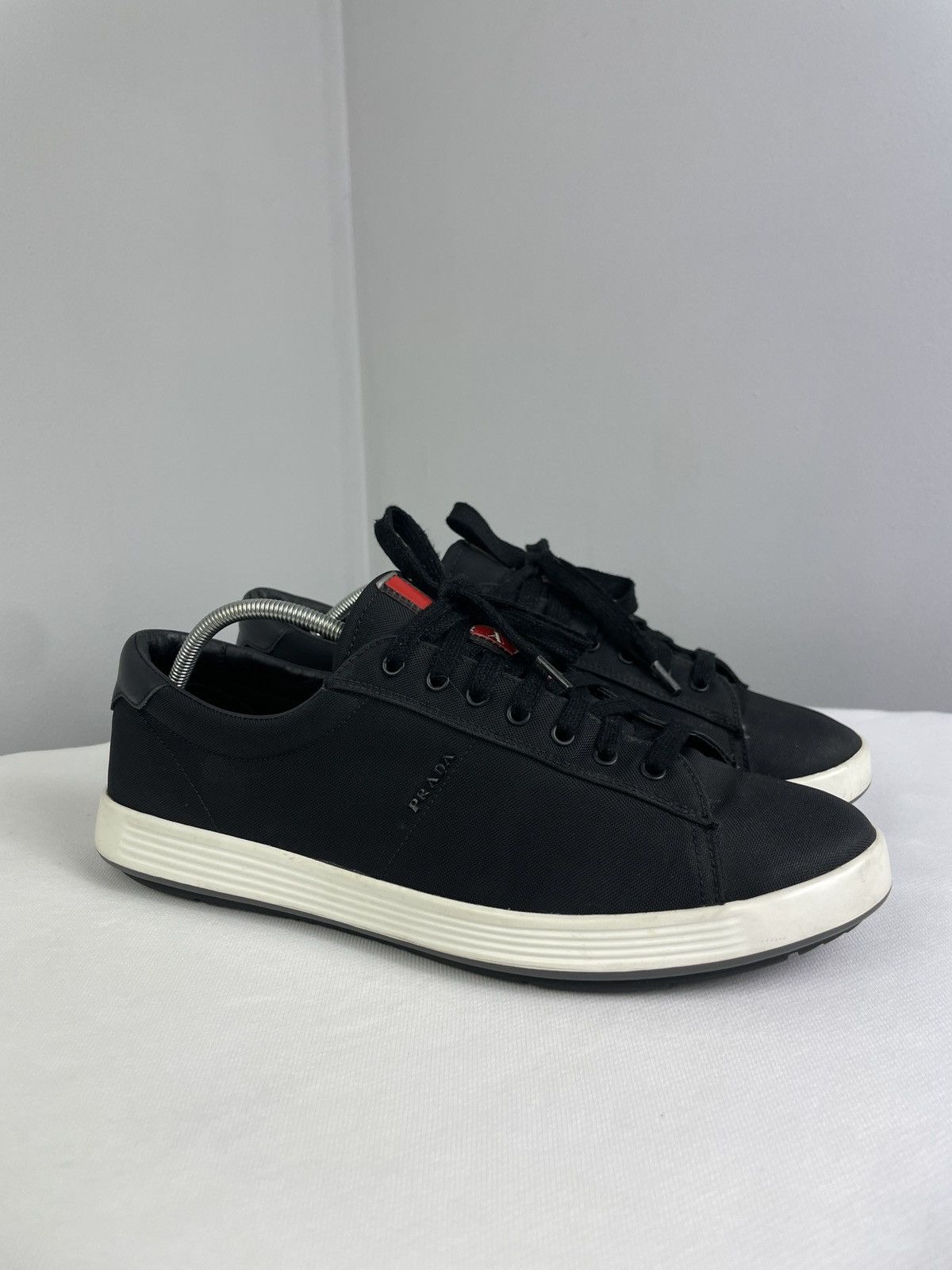 Prada Prada Linea Rossa Black Nylon Sneakers – Vitello Plume Size US 8 / EU 41 - 2 Thumbnail