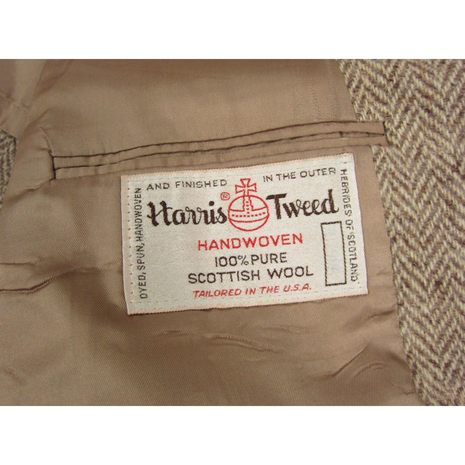 Harris Tweed VINTAGE Harris Tweed Blazer Jacket Mens 40-42 Brown 100% Wool Wool Tweed Herringbone Two-Button 80s 90s Sports Mens Brown Harris Tweed Jacket Size 40R - 7 Thumbnail