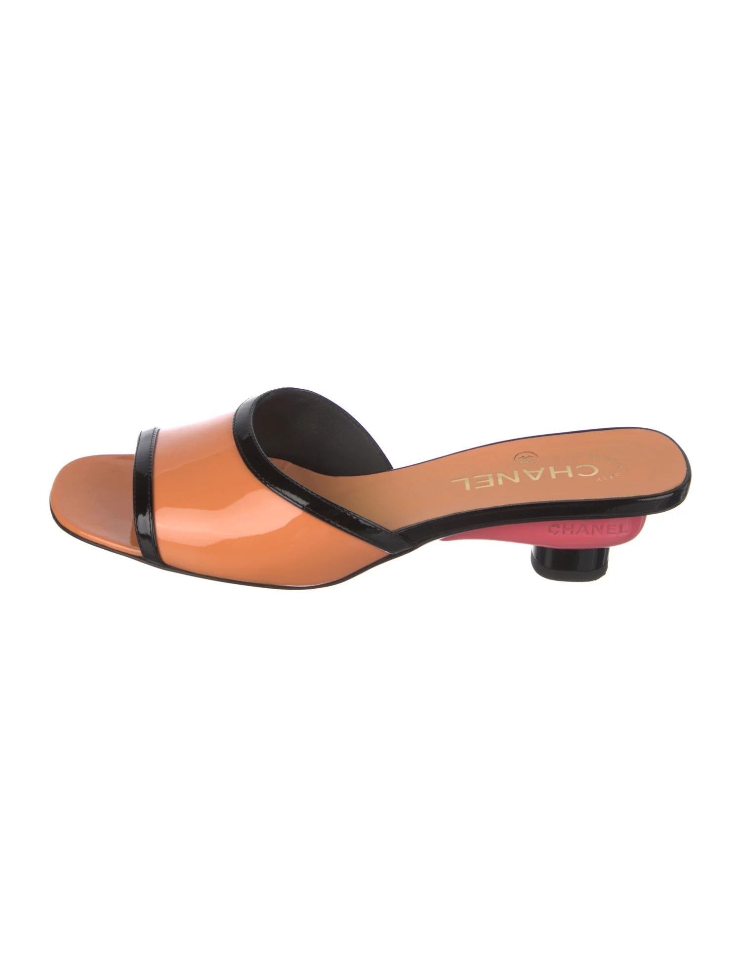 Chanel os11x0126 CC Slide Heels in Orange Size US 7 / IT 37 - 1 Thumbnail