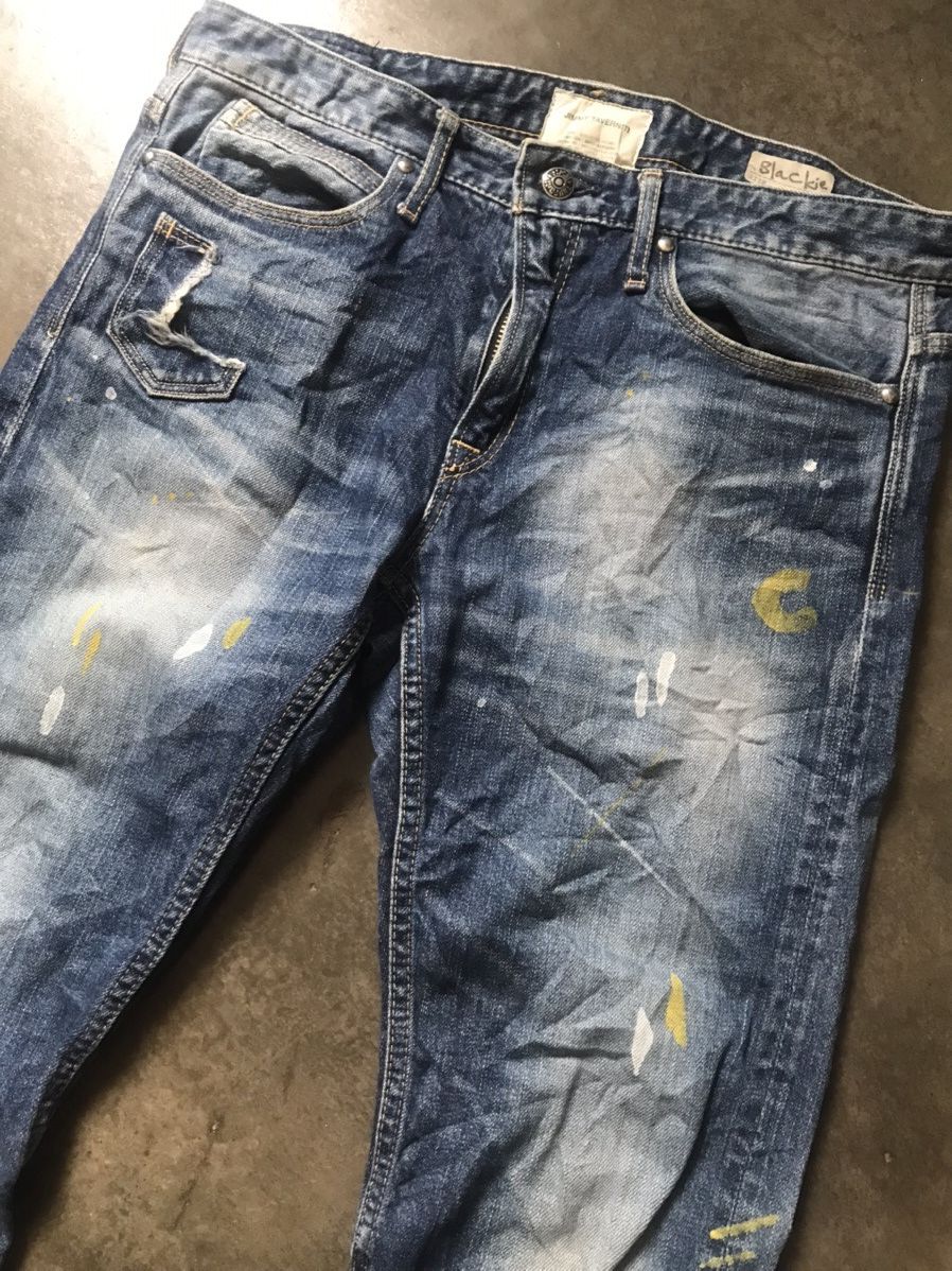 Jimmy Taverniti × Taverniti × Vintage Jimmy Taverniti - Blackie Fade Washed Splattered Paint Jeans Size US 30 / EU 46 - 11 Thumbnail