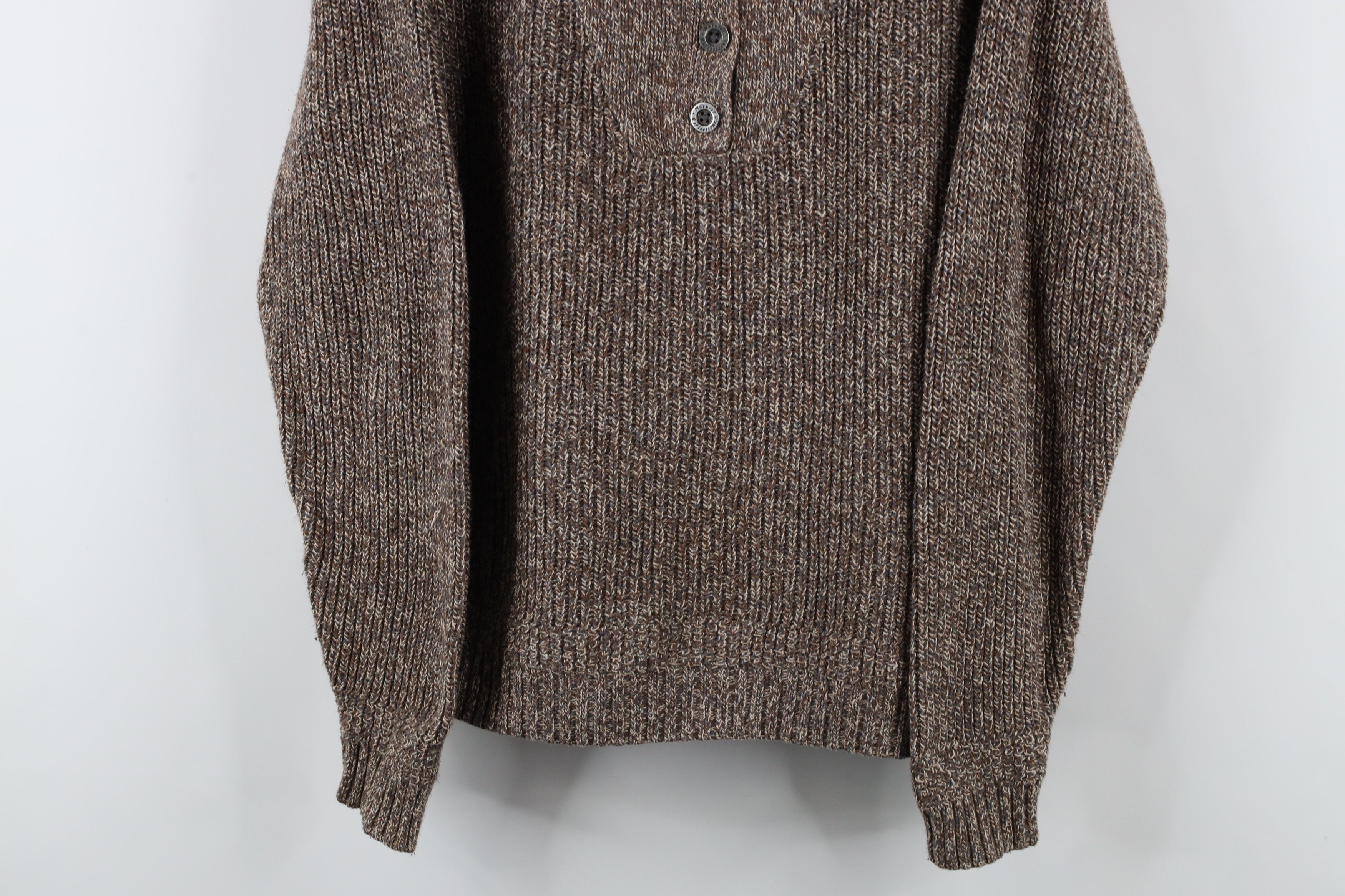 Vintage Vintage 90s Streetwear Ribbed Knit Henley Sweater Brown Size M / US 6-8 / IT 42-44 - 3 Thumbnail