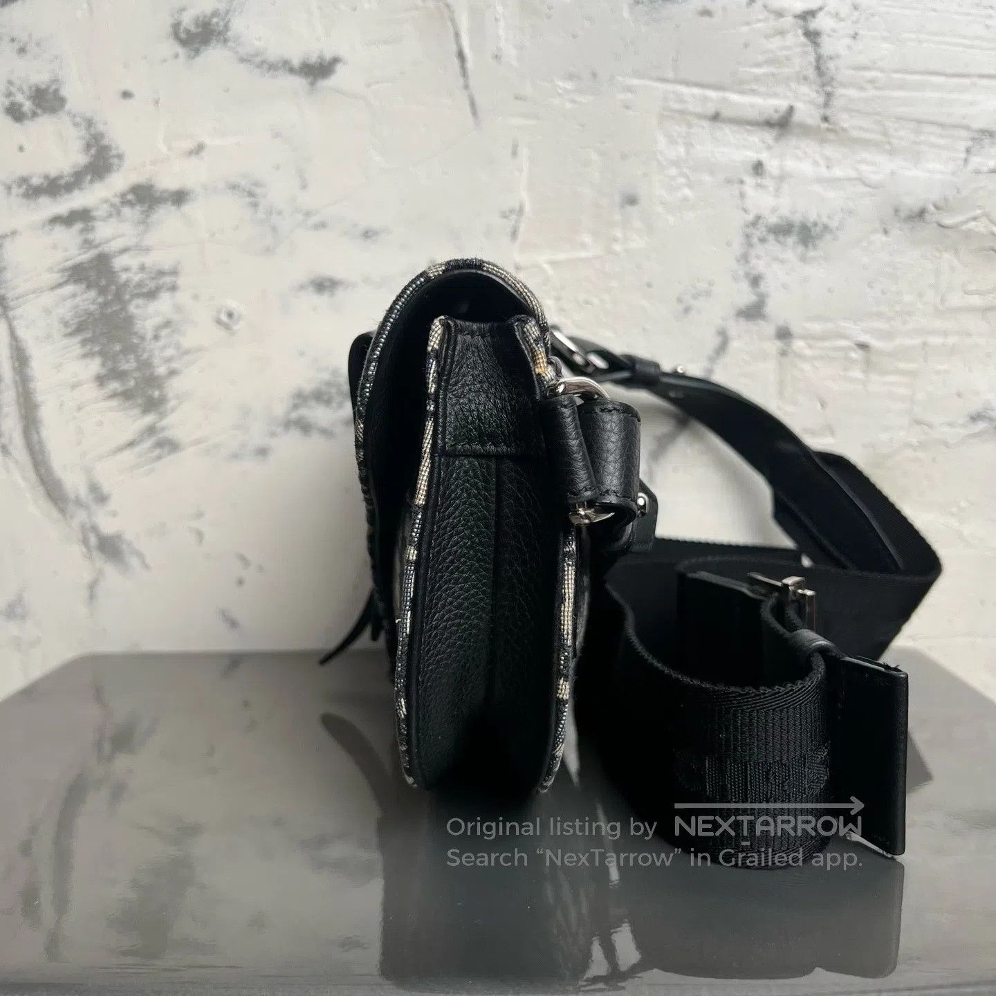 Dior Dior Saddle-shaped bag with full-color diagonal embroidery Size ONE SIZE - 4 Thumbnail