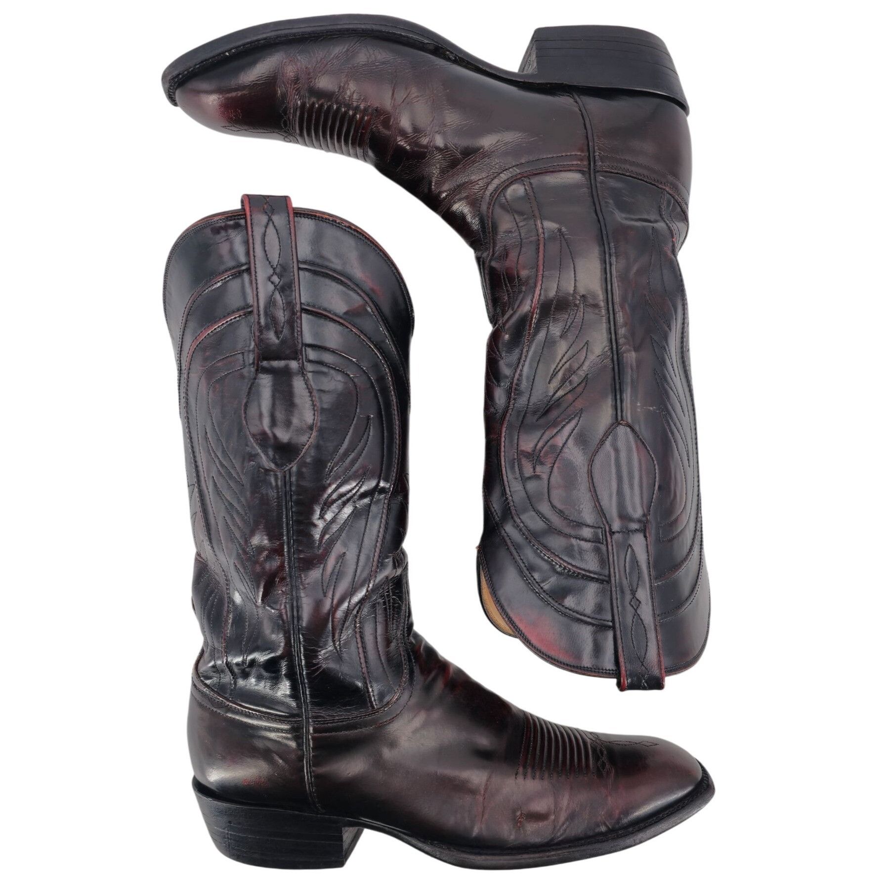 Lucchese Lucchese Classics Black Cherry Goat Leather Cowboy Boots Men Size US 10 / EU 43 - 7 Thumbnail