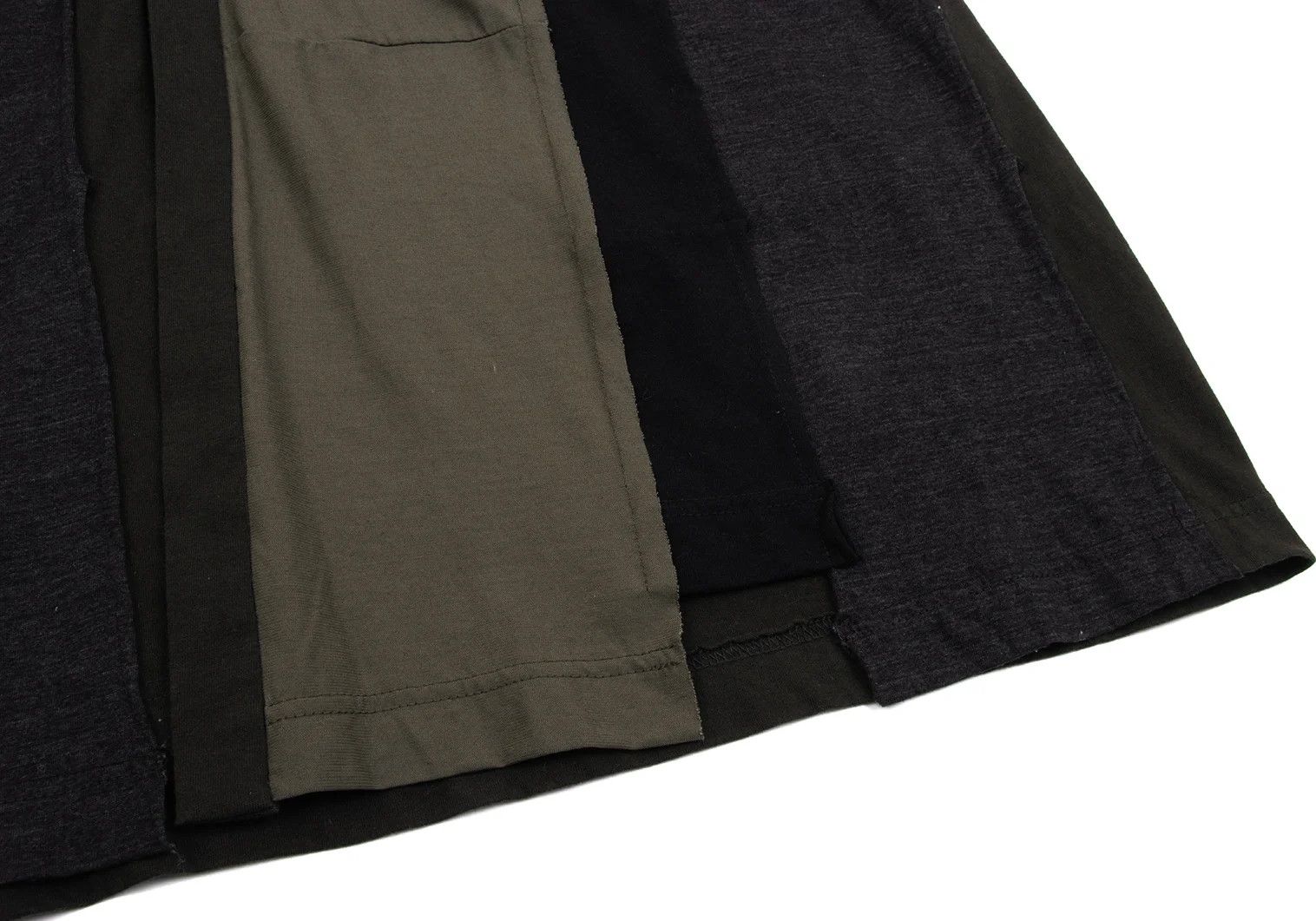 Yohji Yamamoto Cotton Panel Long Cardigan in Khaki and Black Size US M / EU 48-50 / 2 - 10 Thumbnail