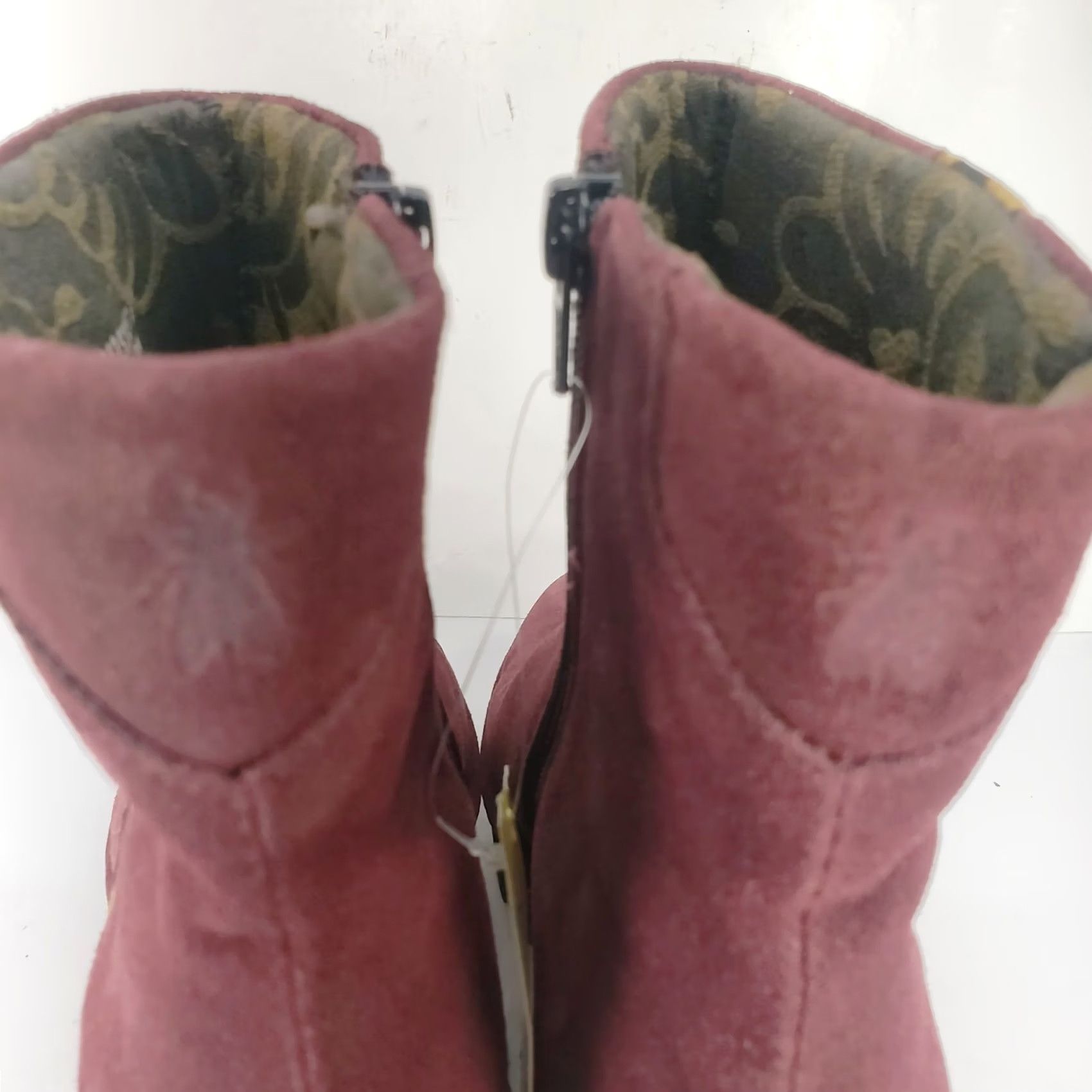 Fly London FLY London Suede Ankle Bootie Burgundy Leopard Stripe Wedge 37 UK 6-6.5 Women Size US 6.5 / IT 36.5 - 7 Thumbnail