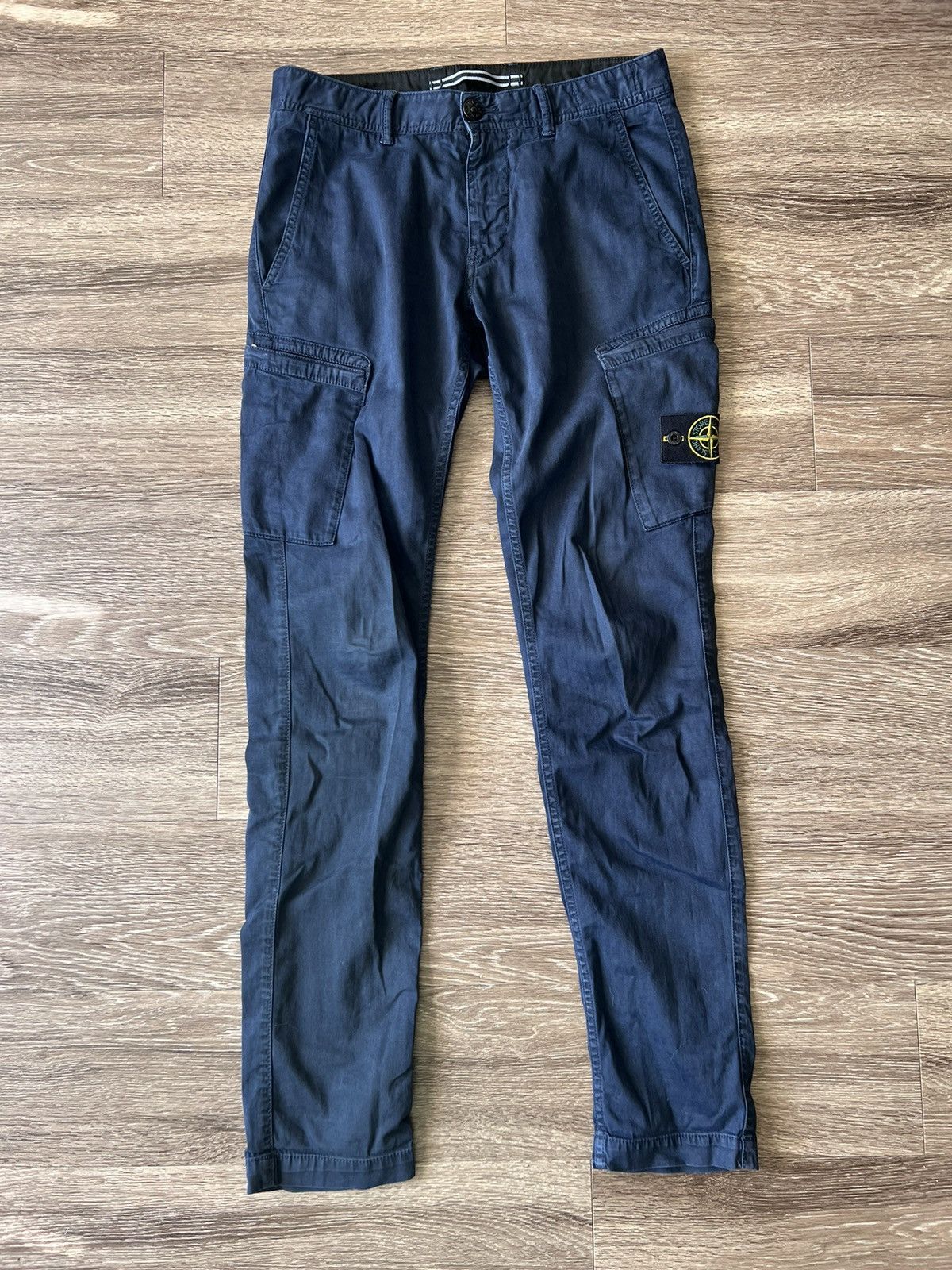 Stone Island Stone island garment dyed blue cargos Size US 29 - 1 Thumbnail