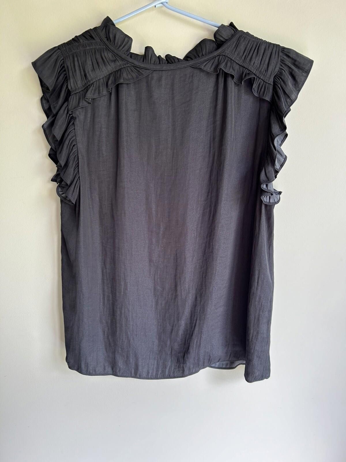 Designer Forever New blouse black sleeveless V neck - Size 10 (001) Size M / US 6-8 / IT 42-44 - 5 Thumbnail