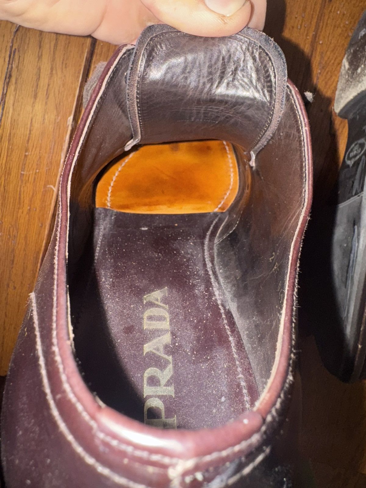 Prada Prada Brown Leather Derby Shoes Size US 10 / EU 43 - 6 Thumbnail
