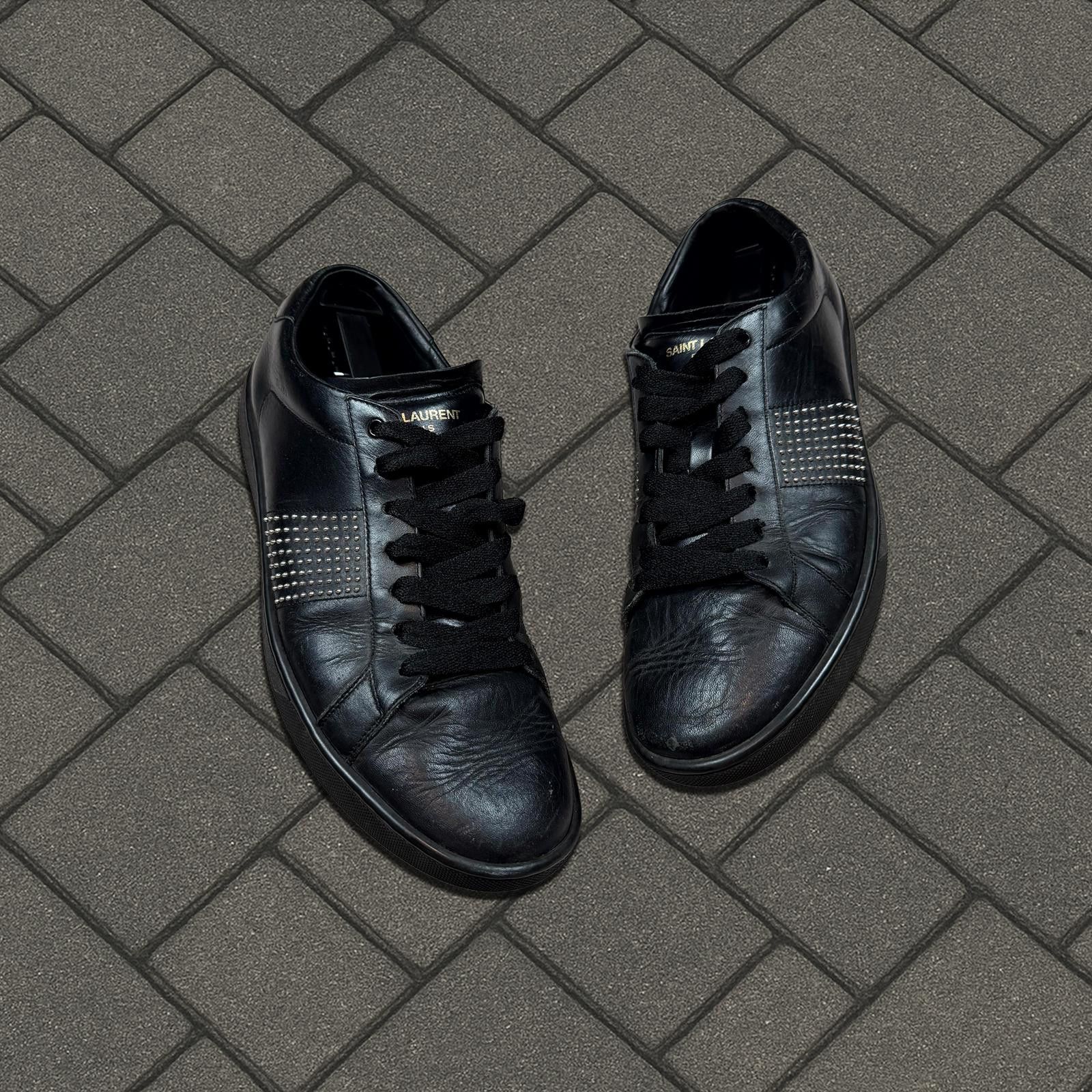 Saint Laurent Paris Saint Laurent Black SL/01H Studded Sneakers Size US 7 / EU 40 - 1 Thumbnail