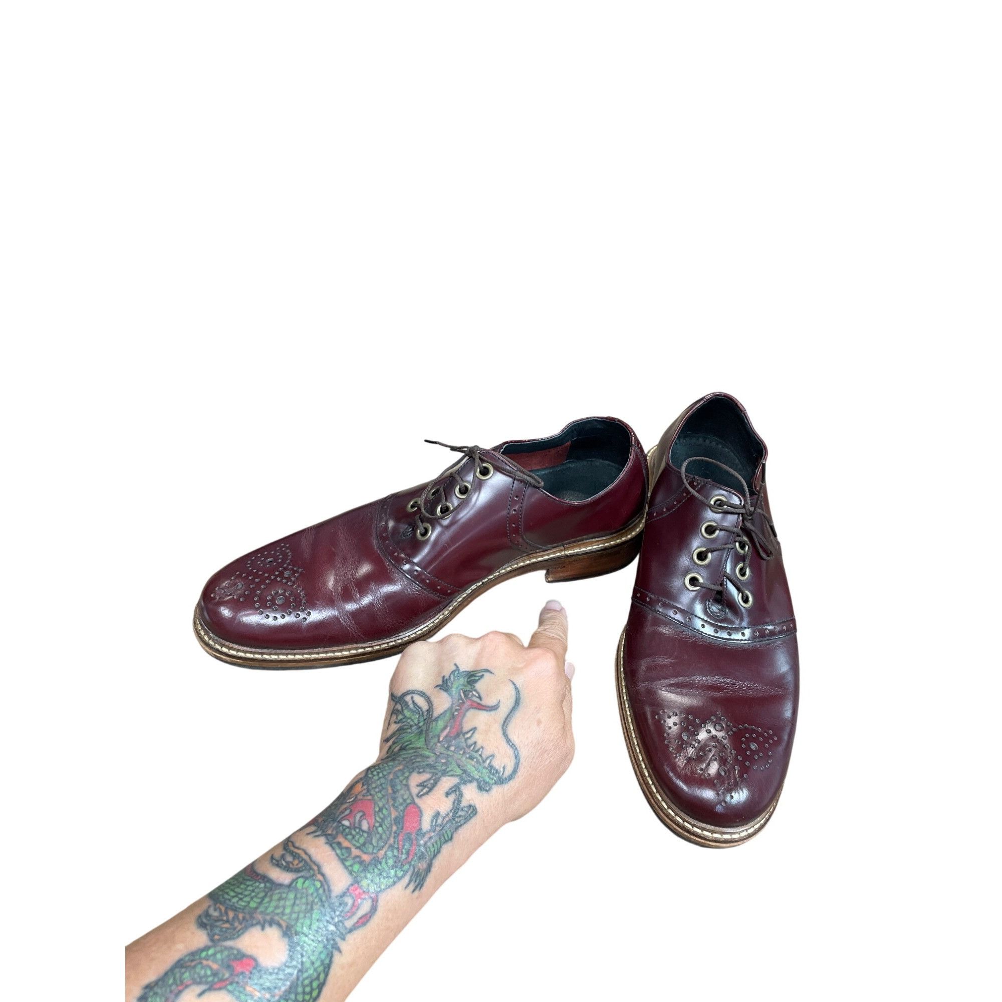 Cole Haan Cole Haan Mens Burgandy leather oxford Dress shoes size 9.5M Size US 9.5 / EU 42-43 - 18 Thumbnail