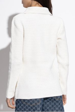 Gucci o1la5ras0526 Fine Cotton Cardigan in White Size S / US 4 / IT 40 - 4 Thumbnail