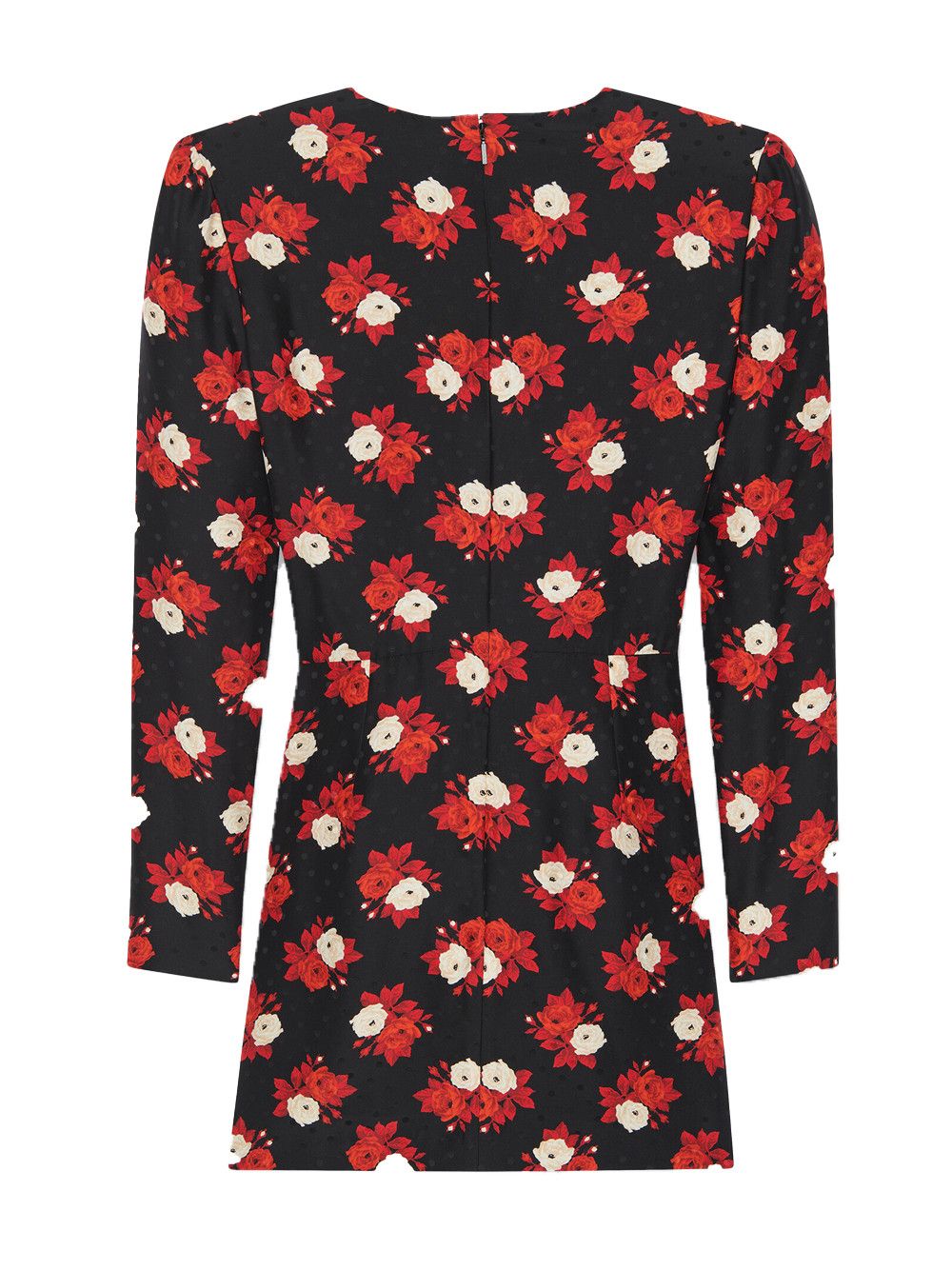 Saint Laurent Paris o1s1wg111024 Plunging V-Neck Dress Matte Shiny Floral Silk Size XS / US 0-2 / IT 36-38 - 2 Thumbnail