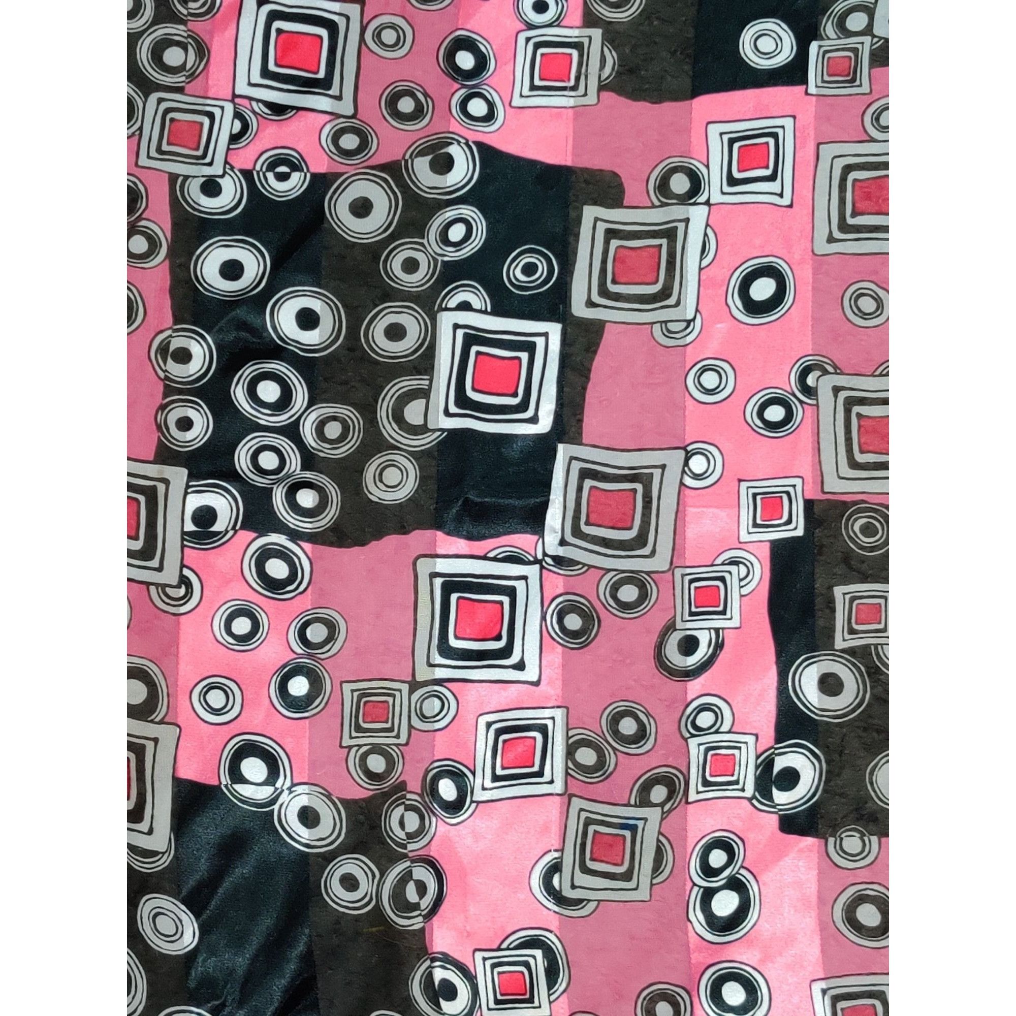 Other Womens Scarf Pink Black Geometric Print Lightweight Sheer Sq Size ONE SIZE - 5 Thumbnail
