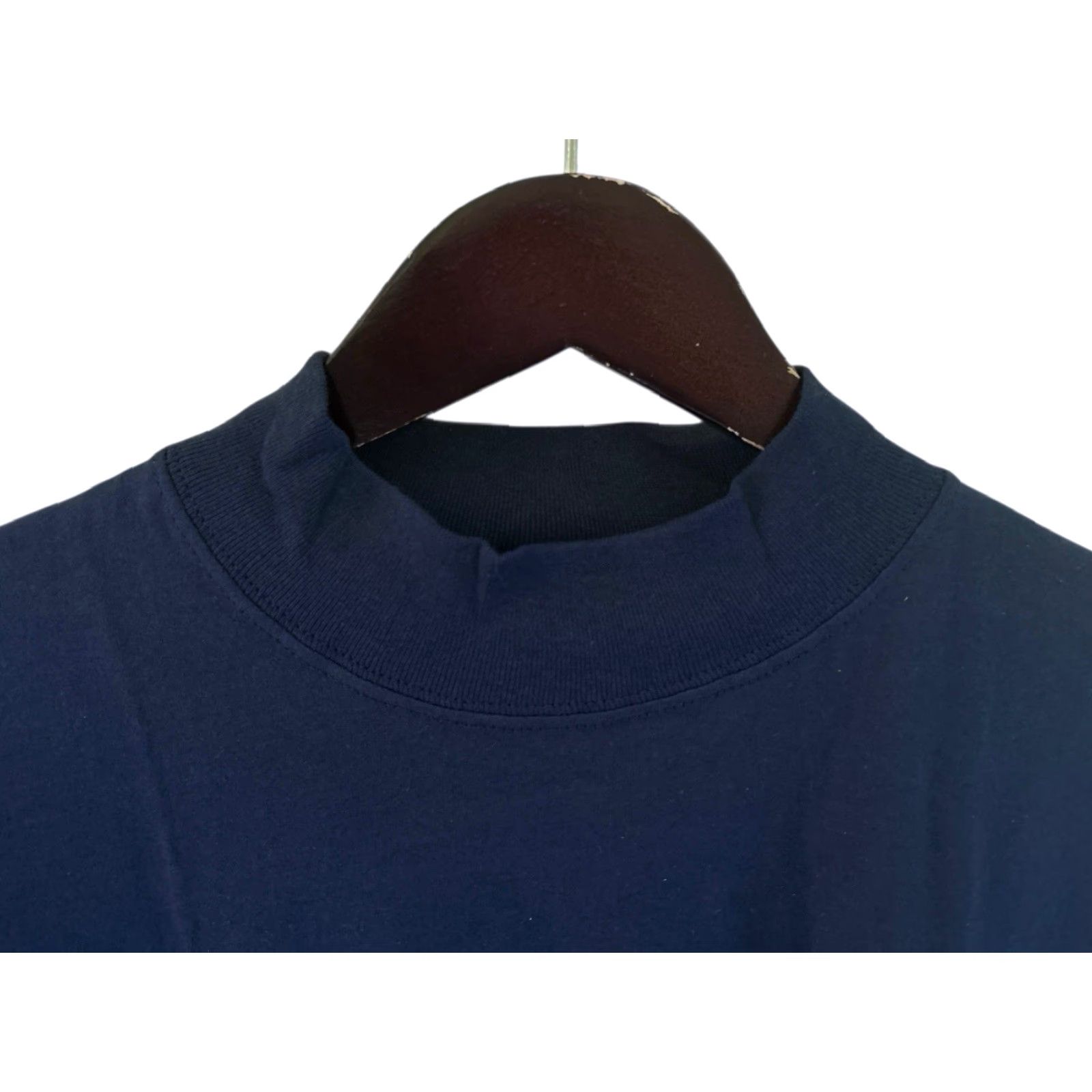 Russell Athletic VINTAGE Russell Athletic Shirt Mens M Navy Blue Mock Neck Pro Cotton 90s NOS NWT Long Sleeve 28" 22" 25" sleeves Size US M / EU 48-50 / 2 - 4 Thumbnail