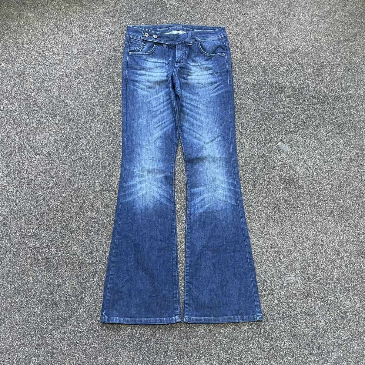 Vintage Y2K Baggy Bootcut Distressed Faded Jeans Skater Streetwear Size 34" / US 12 / IT 48 - 1 Thumbnail