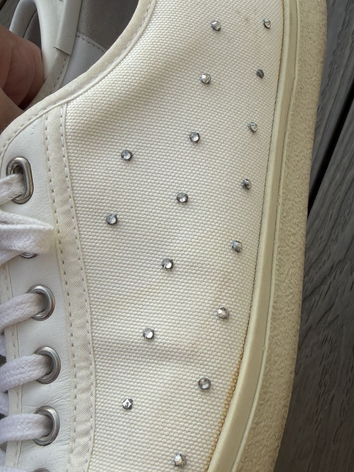 Celine Celine Blank Low Lace-Up Studded Sneakers White Leather EU40 Size US 9 / IT 39 - 6 Thumbnail