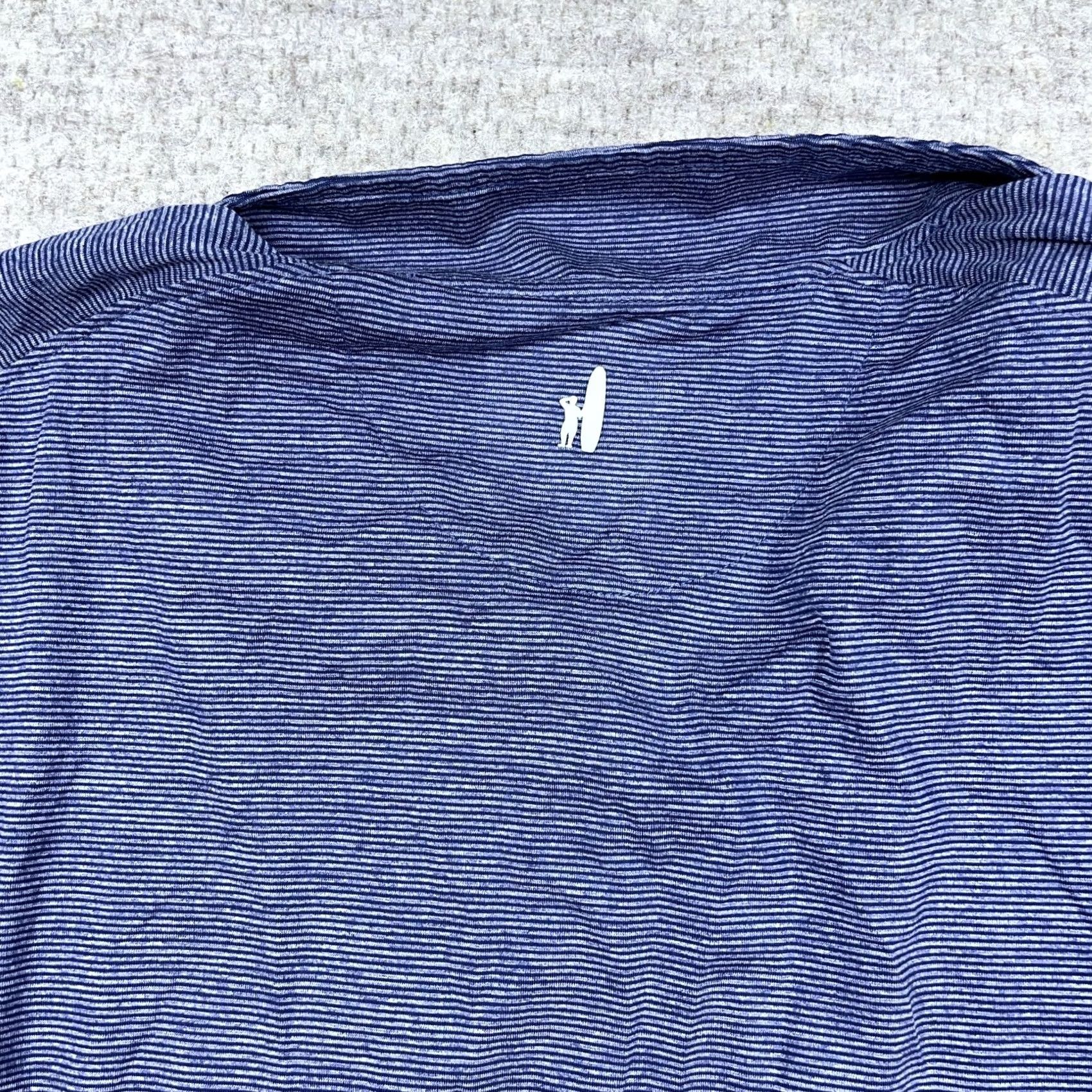 johnnie-O Johnnie-O Sweater Men 2XL Blue Striped Pullover Quarter Zip Performance Wicking Size US XXL / EU 58 / 5 - 7 Thumbnail
