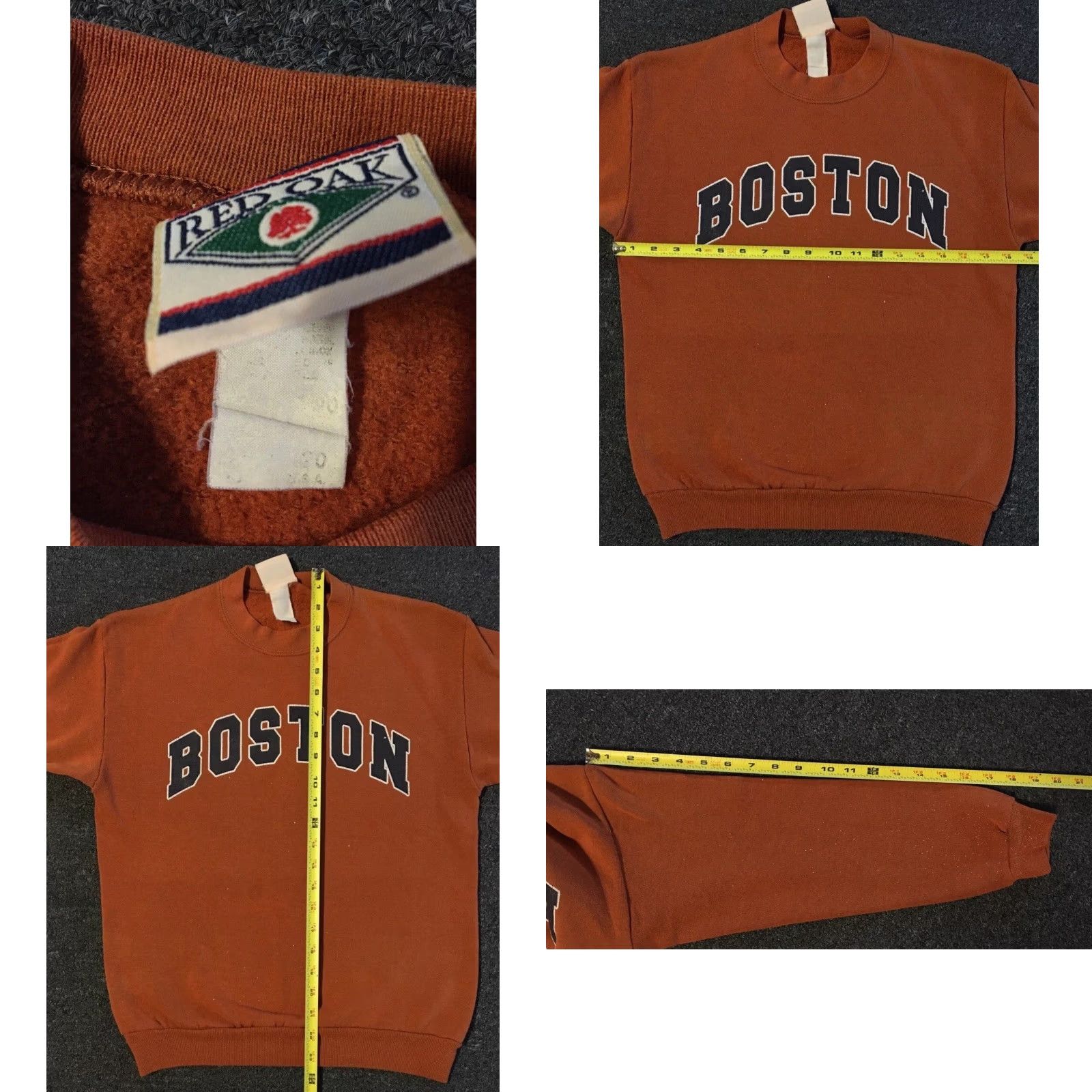 Vintage Vtg 90s Boston Faded Spellout Sweatshirt XS USA College Track & Field Hoodie Men Orange Vintage 90s Grunge University Spellout USA Boston Pullover Size US XS / EU 42 / 0 - 9 Thumbnail