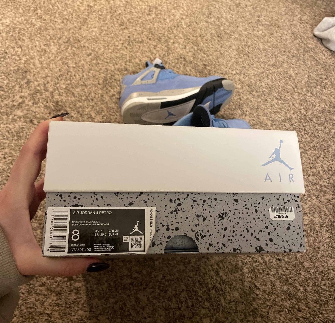 Nike Jordan 4 University Blue Size US 8 / EU 41 - 7 Thumbnail