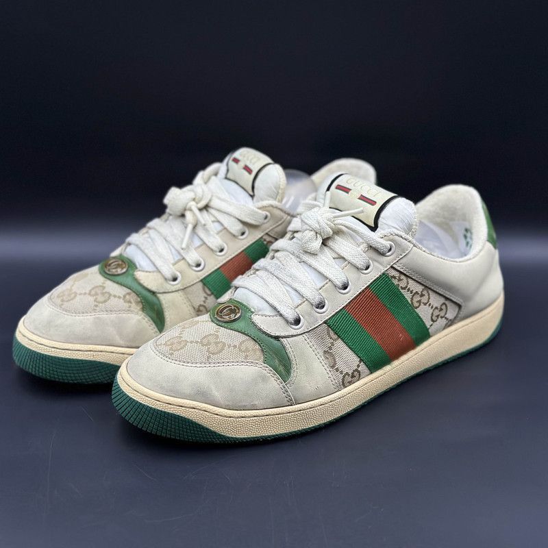 Gucci Gucci Screener Green Leather Sneakers for Men - Size US 8 / EU 41 - 1 Thumbnail